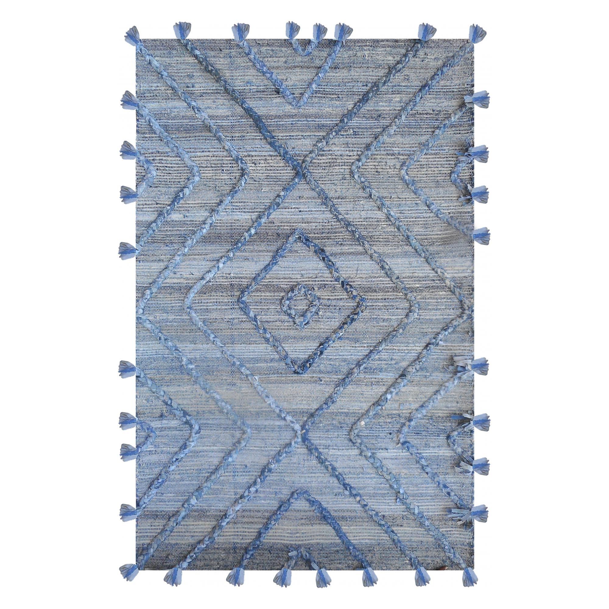 Tapis Worgan denim Bleu/ivoire 120 x 180