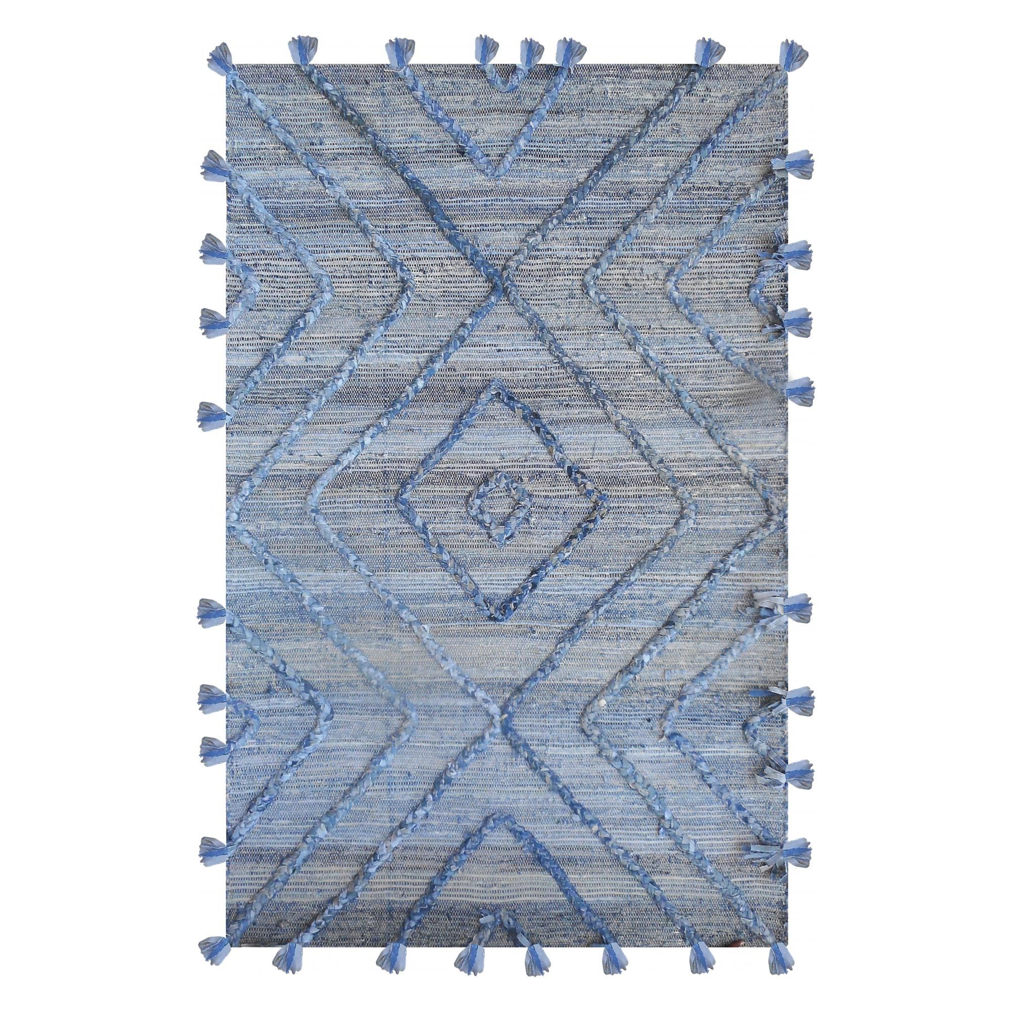 Tapis Worgan denim Bleu/ivoire 160 x 230