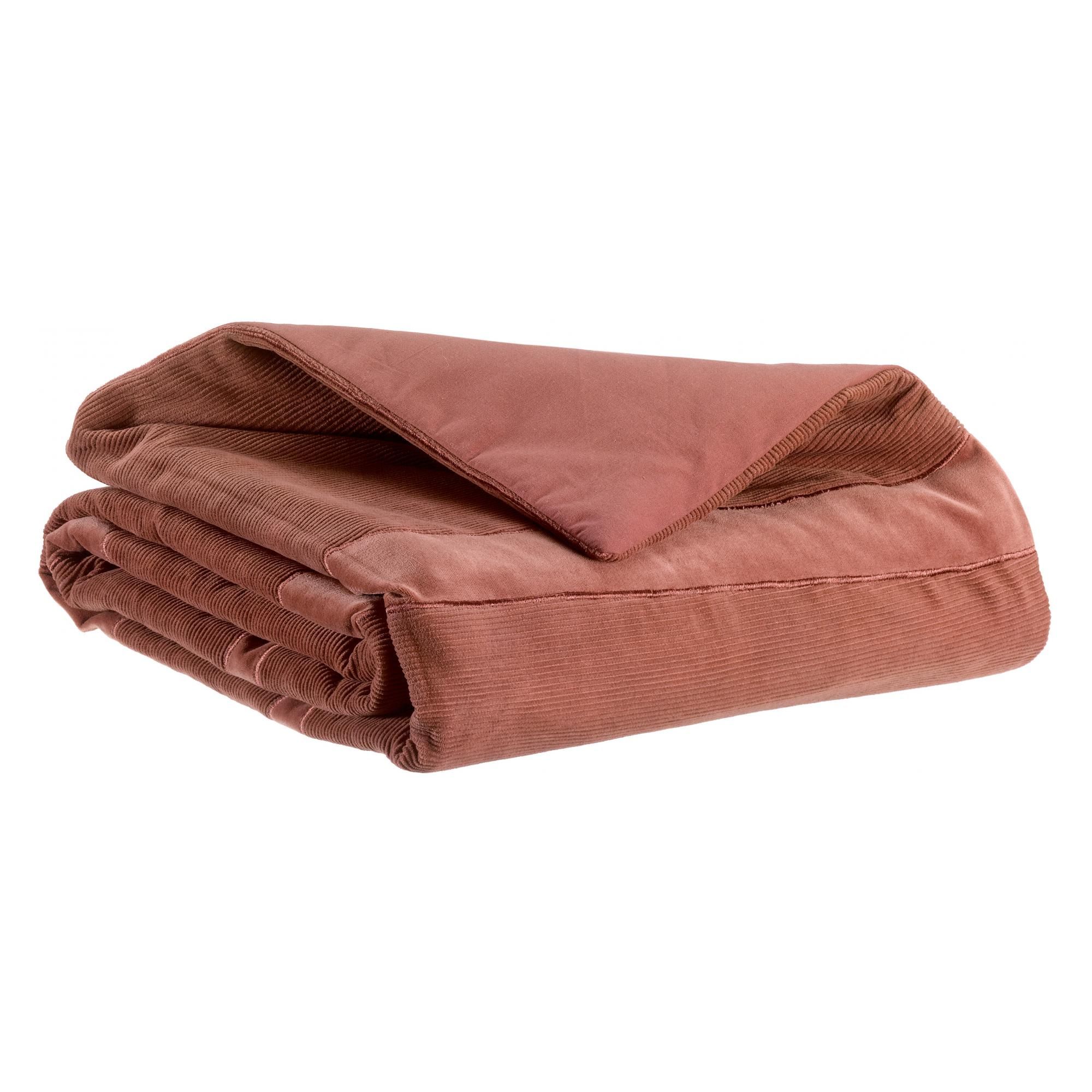 Edredon Fara côtelé Bois de rose 85 x 200