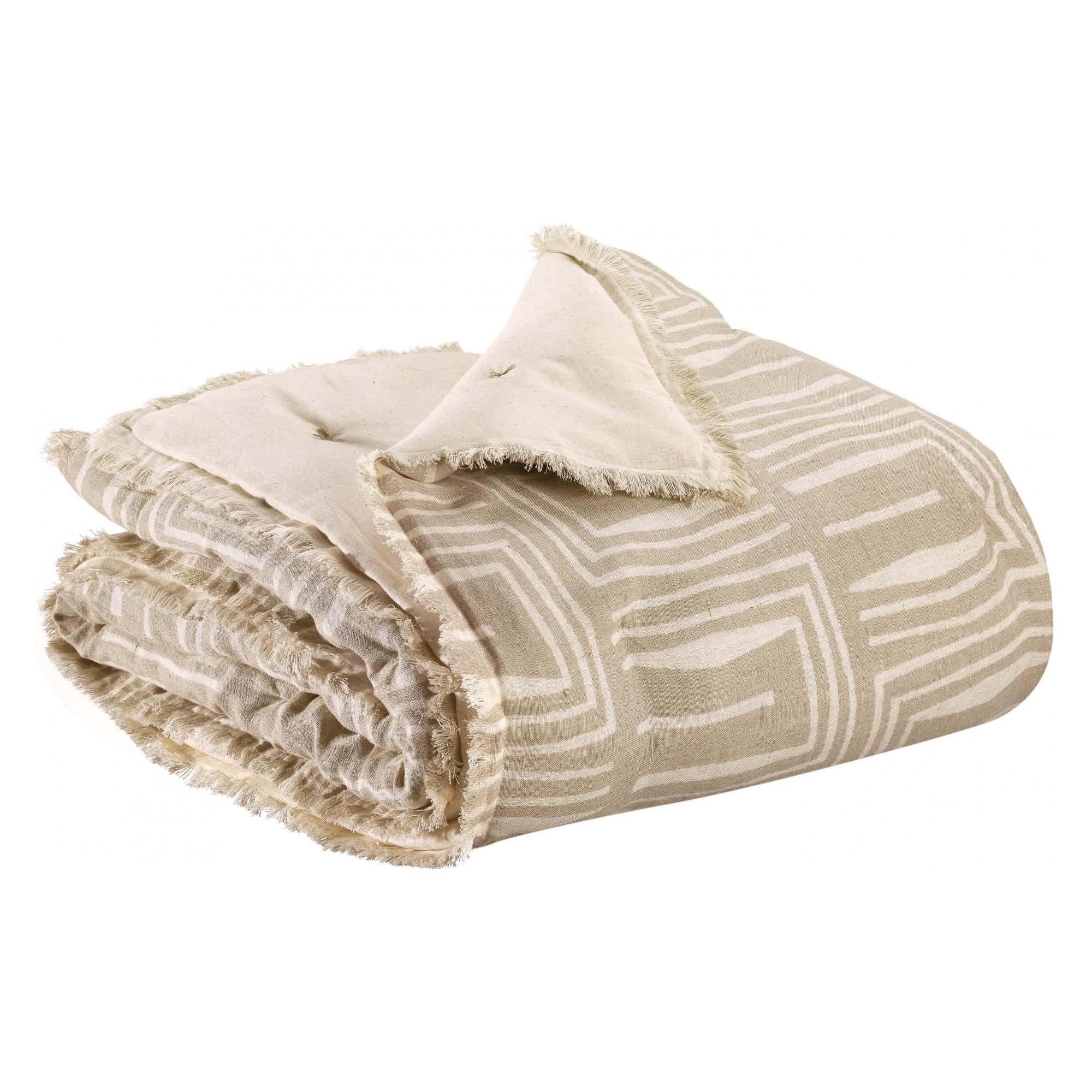 Plaid imprimé Tina Naturel 135 x 200