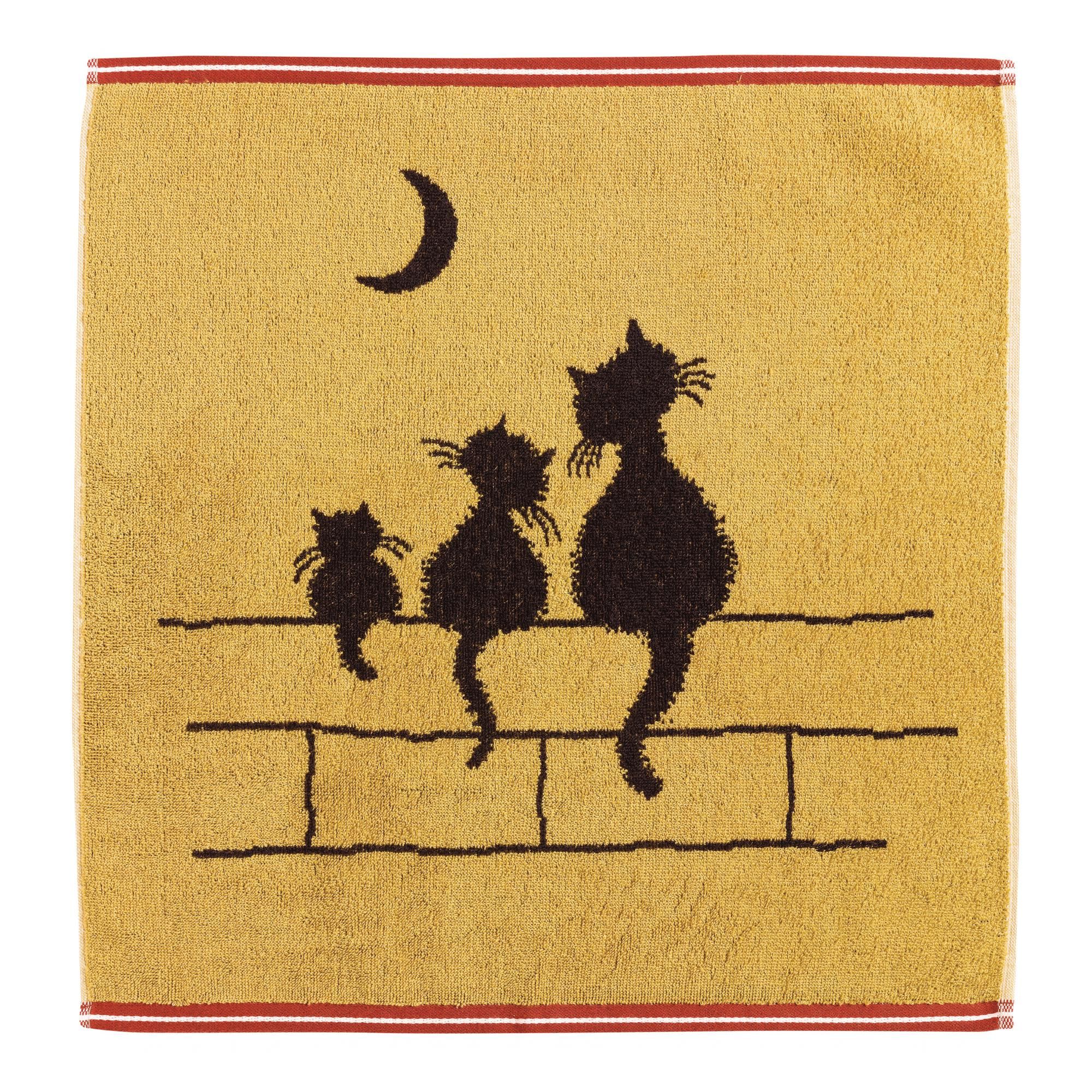 Essuie-mains Dubout Chats rêveurs Curry 50 x 50