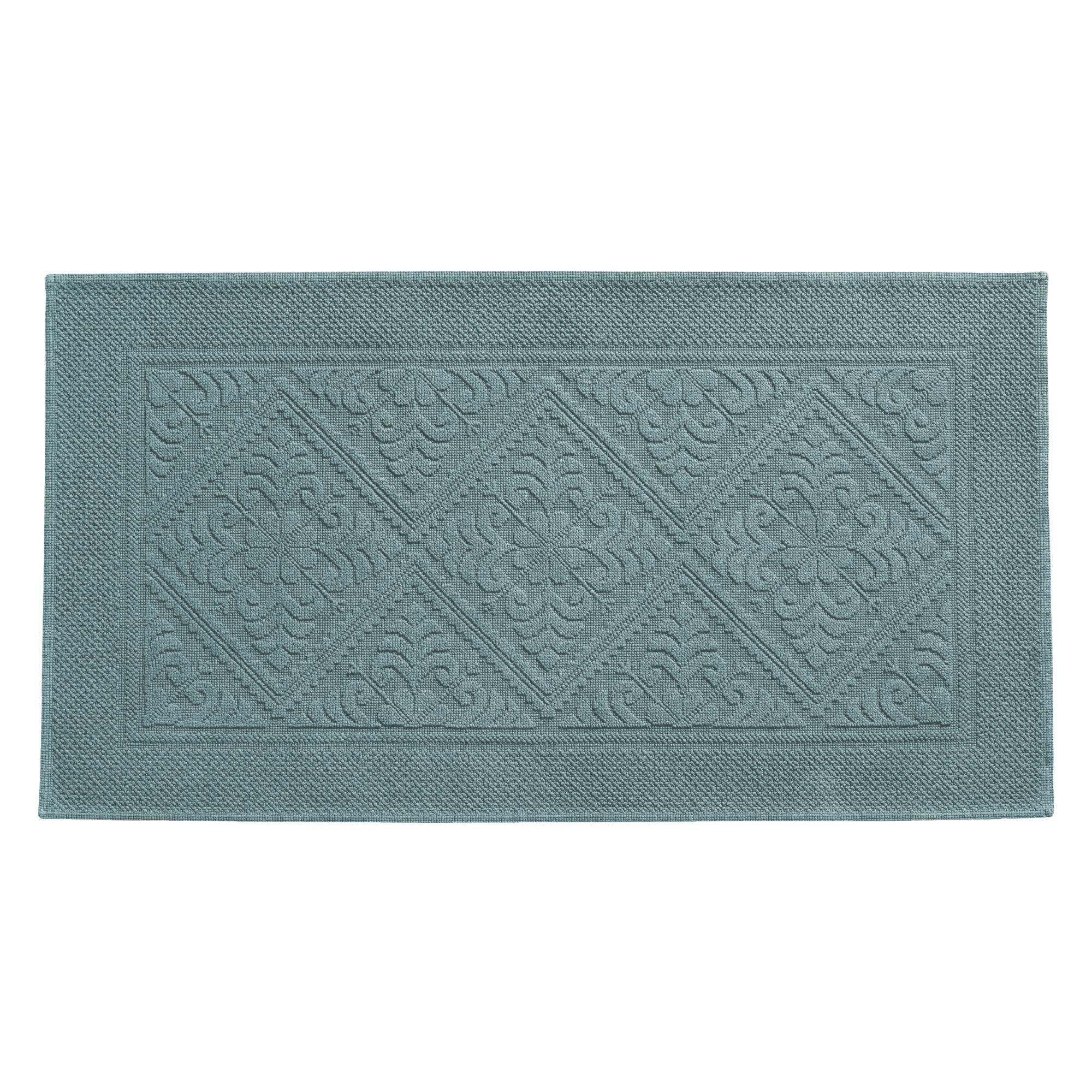 Tapis de bain uni Enzo Vert de gris 70 x 140