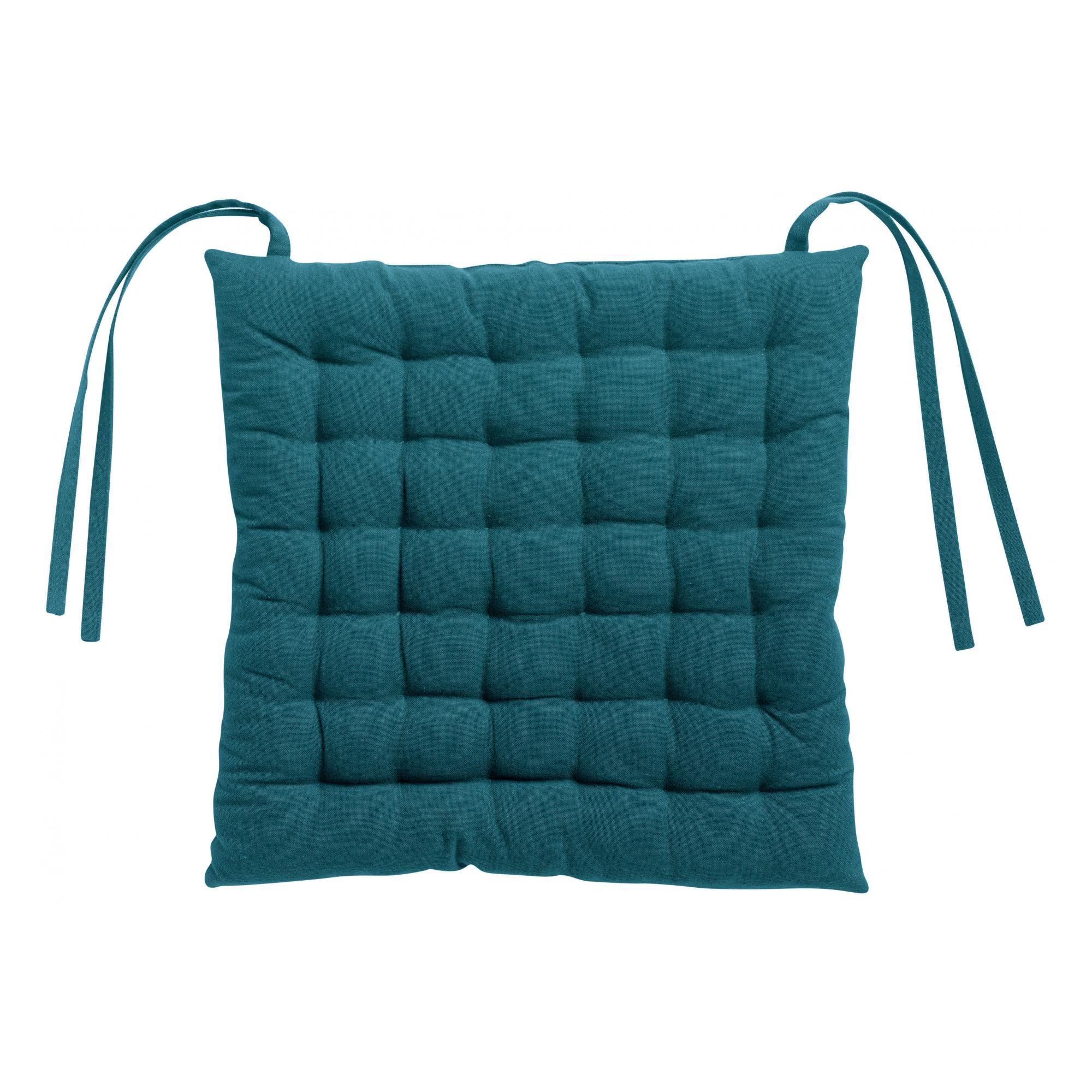 Galette de chaise 36 points Zea recyclée Paon 38 x 38 x 3 cm