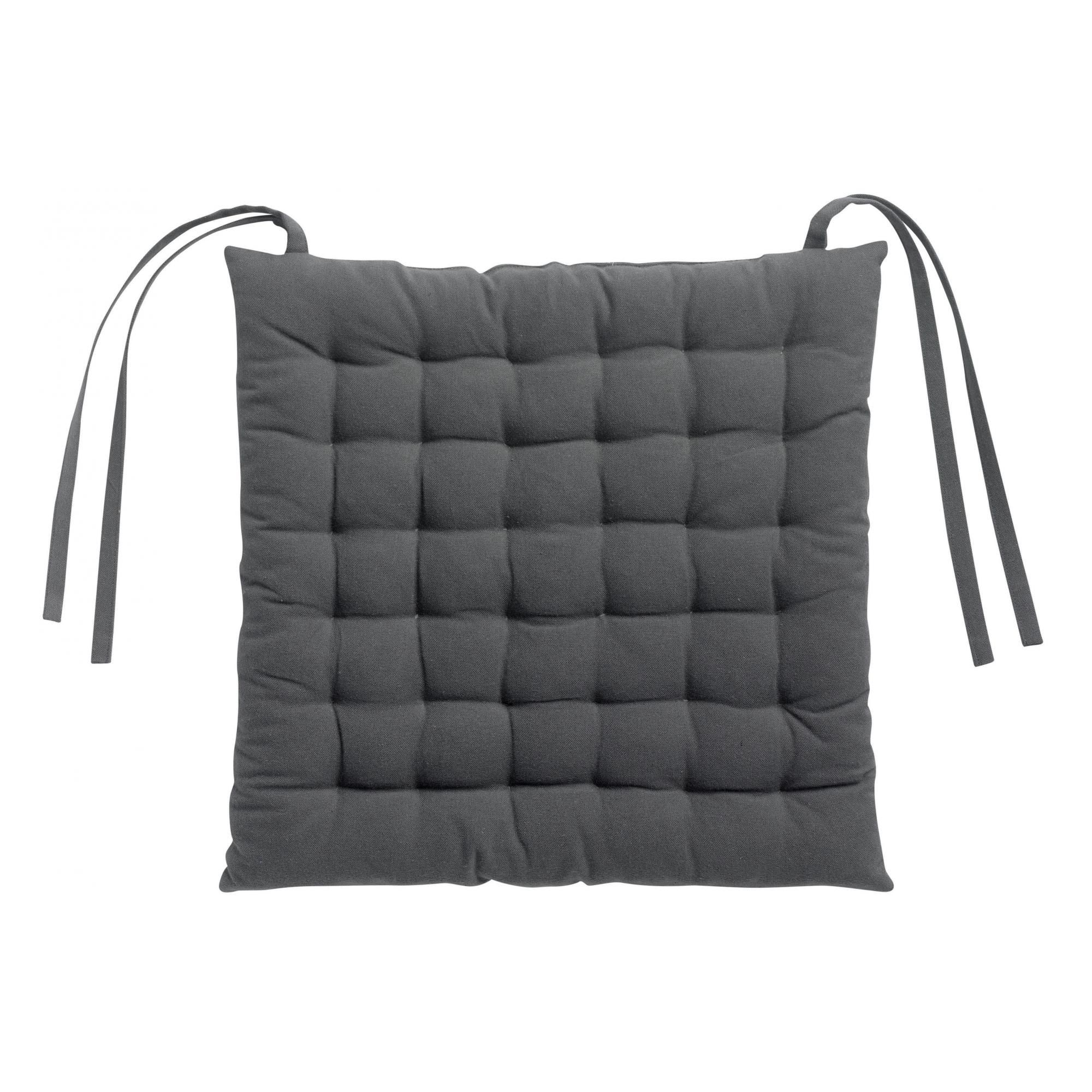 Galette de chaise 36 points Zea recyclée Ombre 38 x 38 x 3 cm