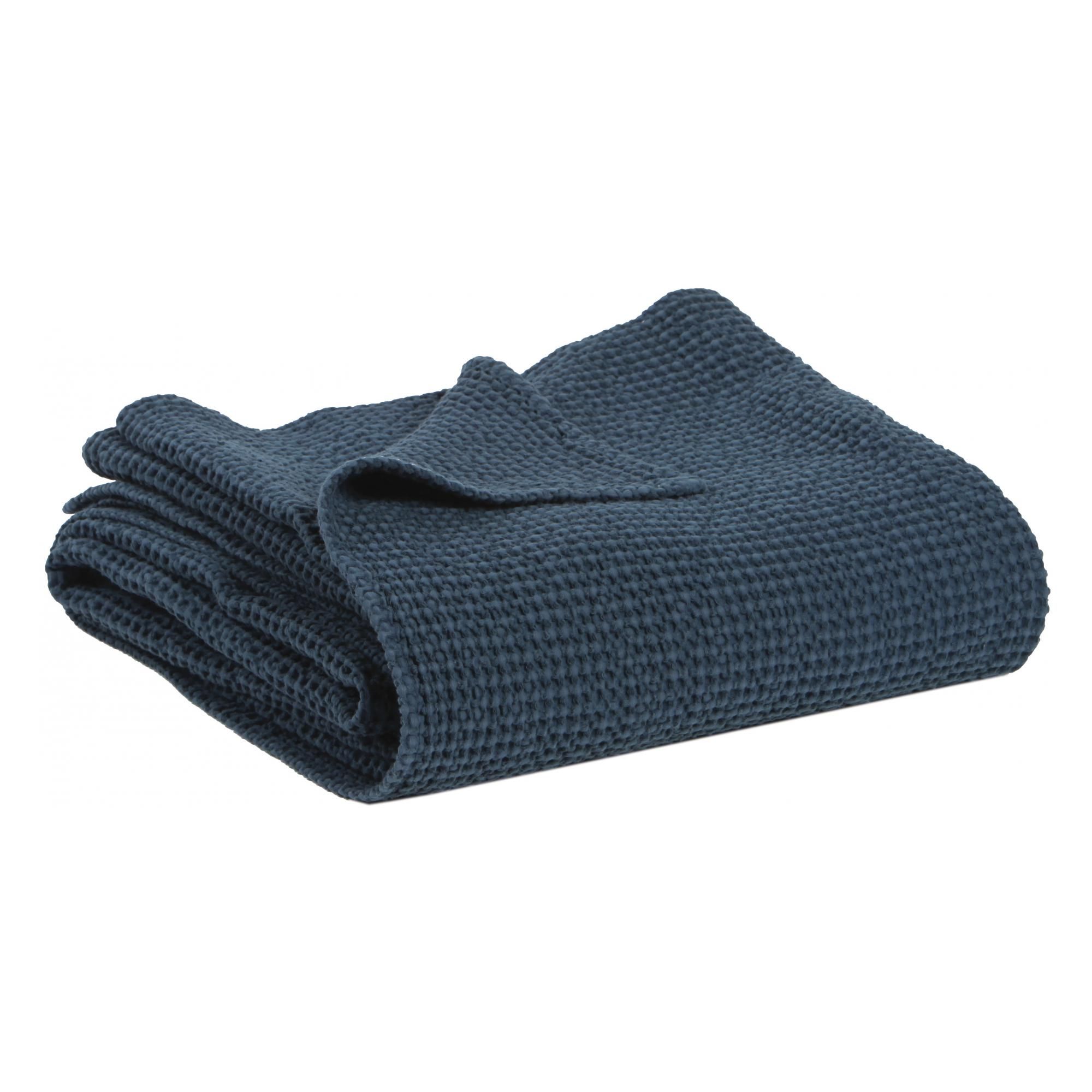 Plaid recyclé Maia Navy 140 x 200