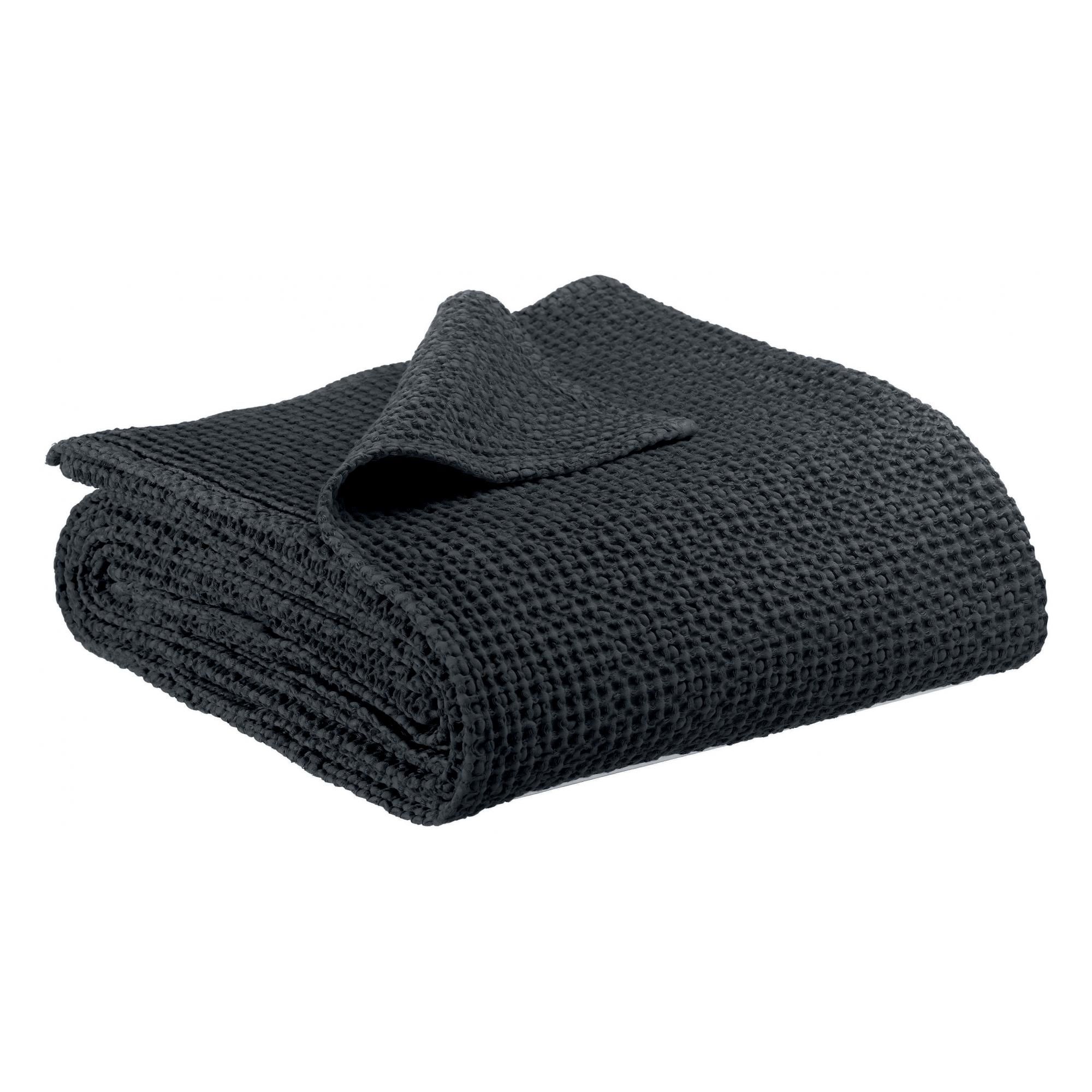 Plaid recyclé Maia Caviar 140 x 200