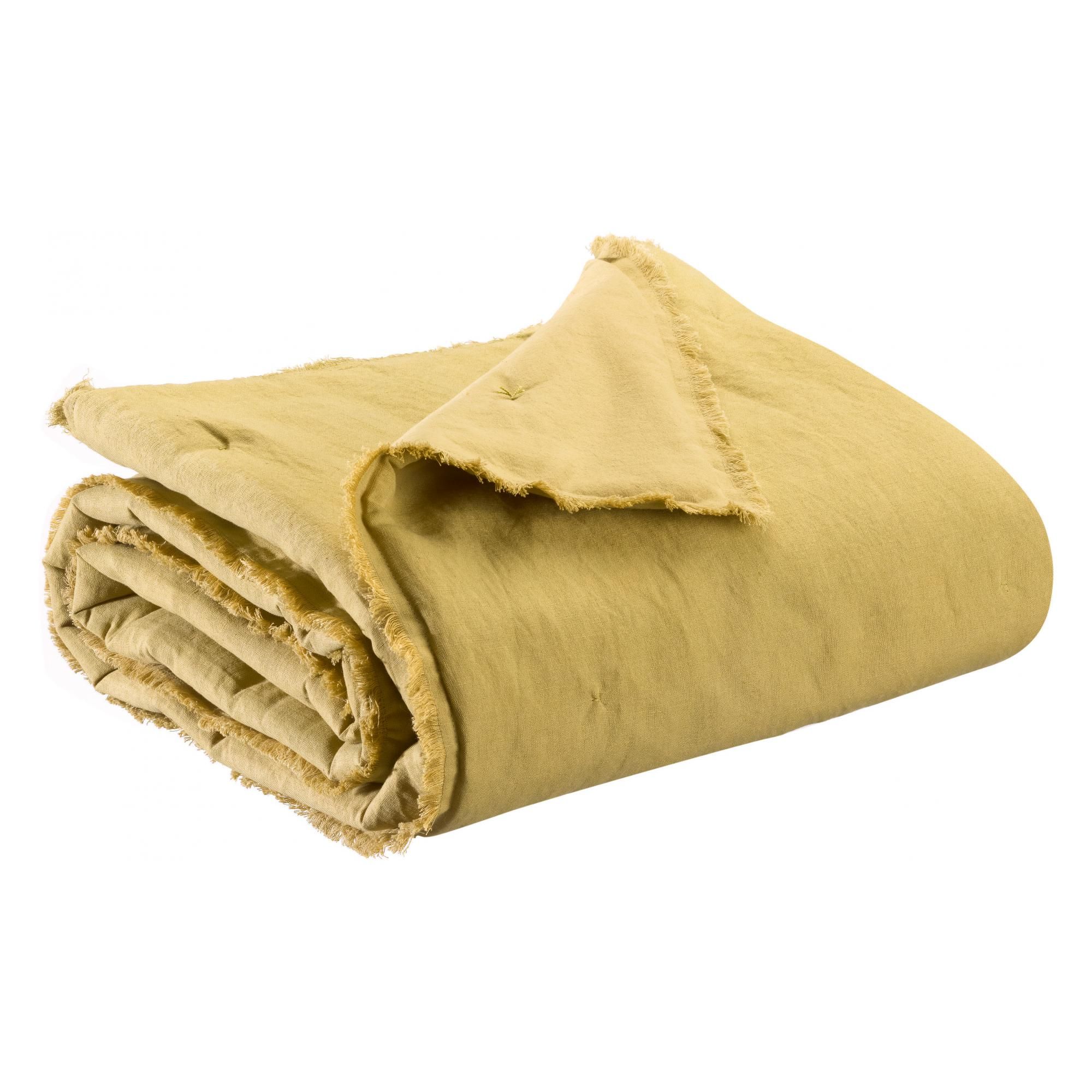 Plaid uni Laly Gold 135 x 200