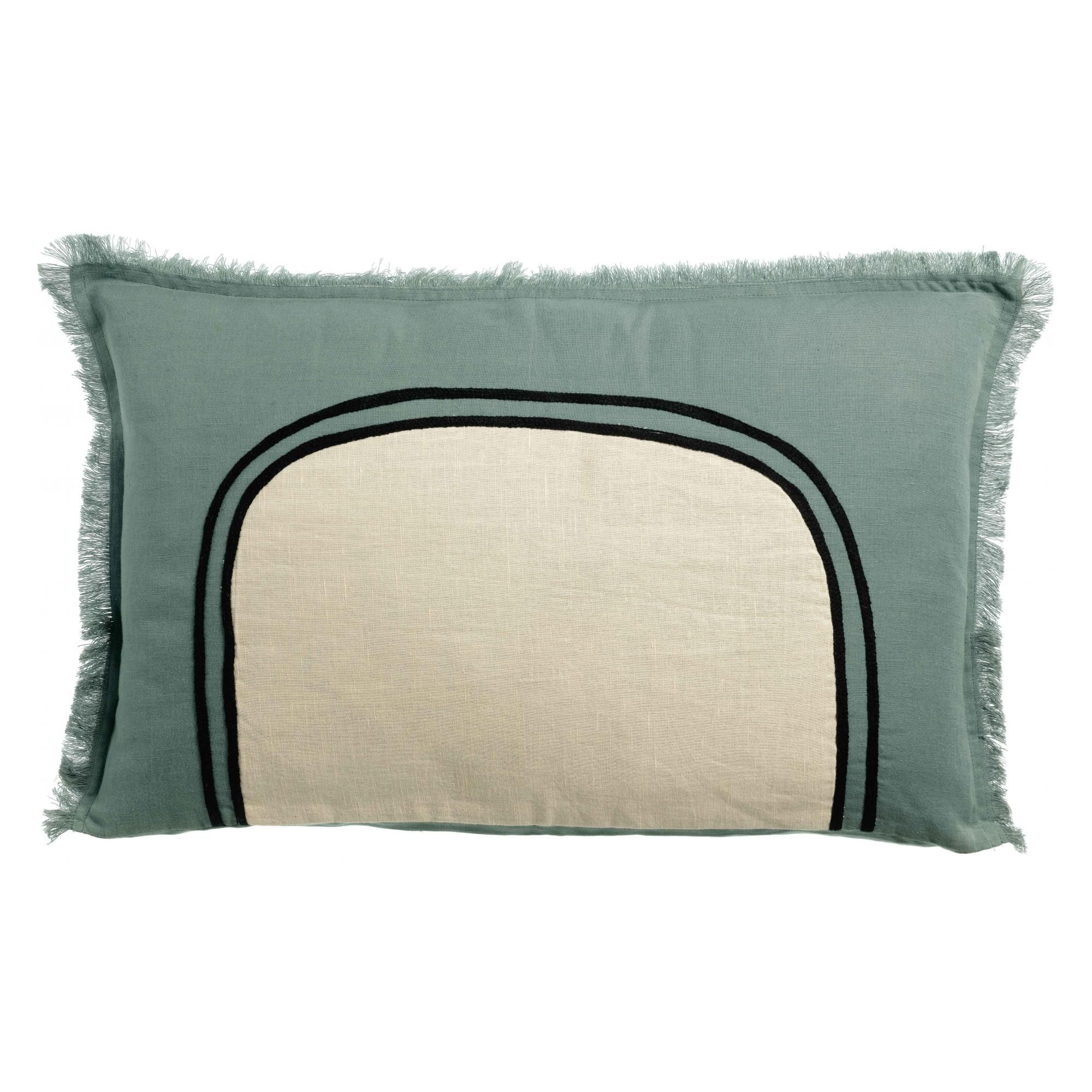 Coussin bicolore Laly Prusse 40 x 65