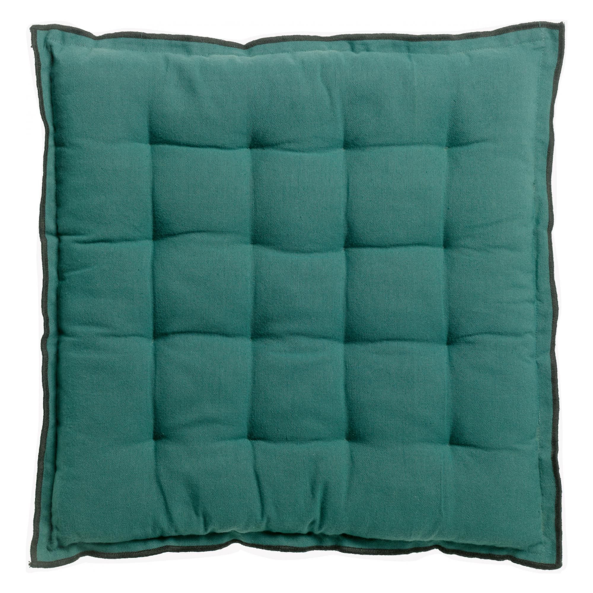 Galette de chaise Grace recyclée Paon 40 x 40 x 3 cm