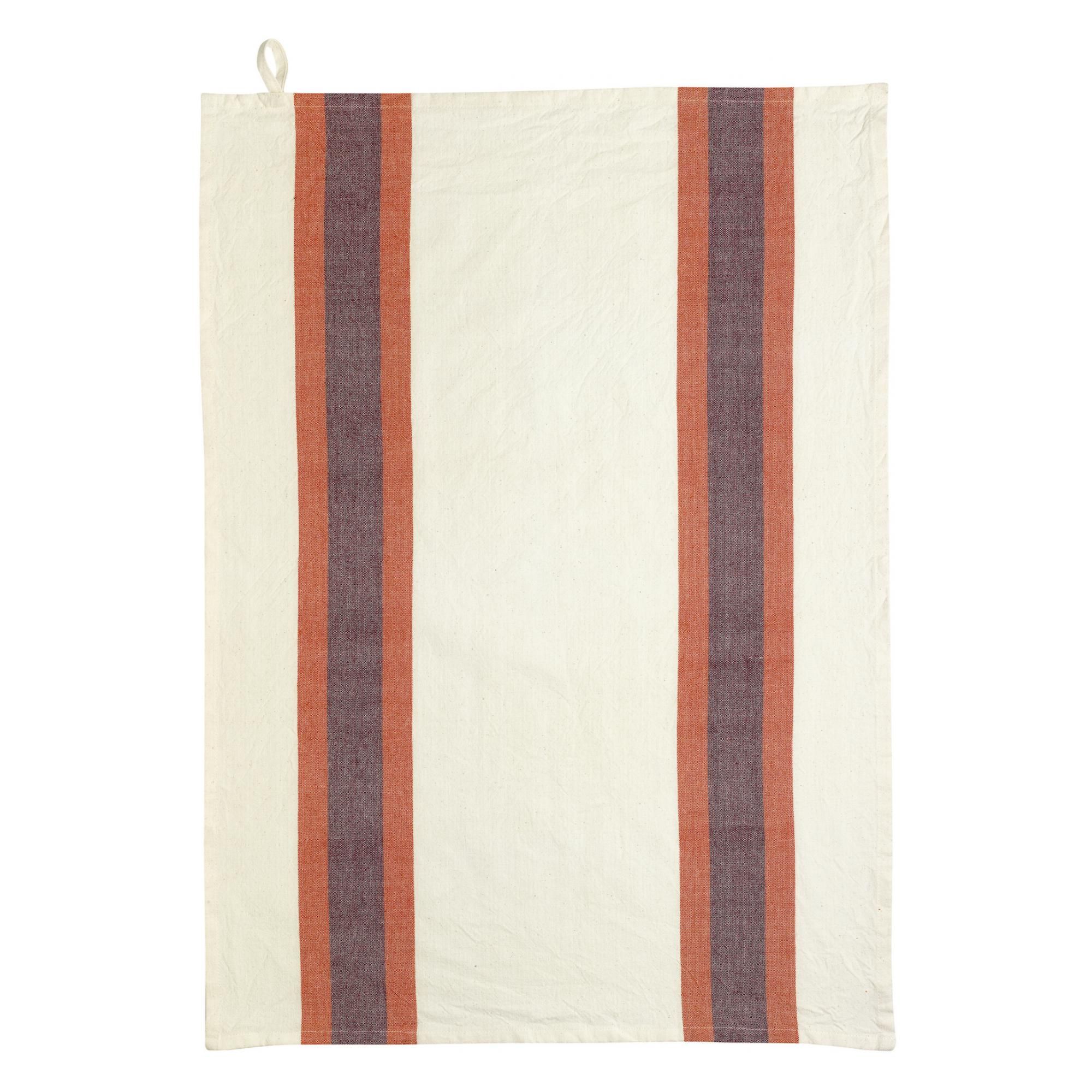 Torchon recyclé lavé Yuna Marmelade/naturel 50 x 70