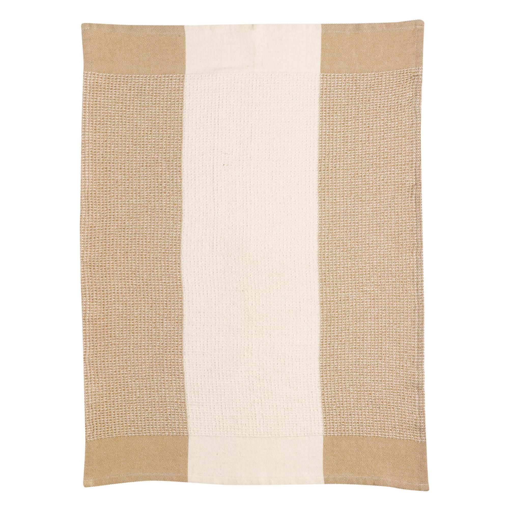 Torchon nid d'abeilles Finn recyclé Sable 50 x 70