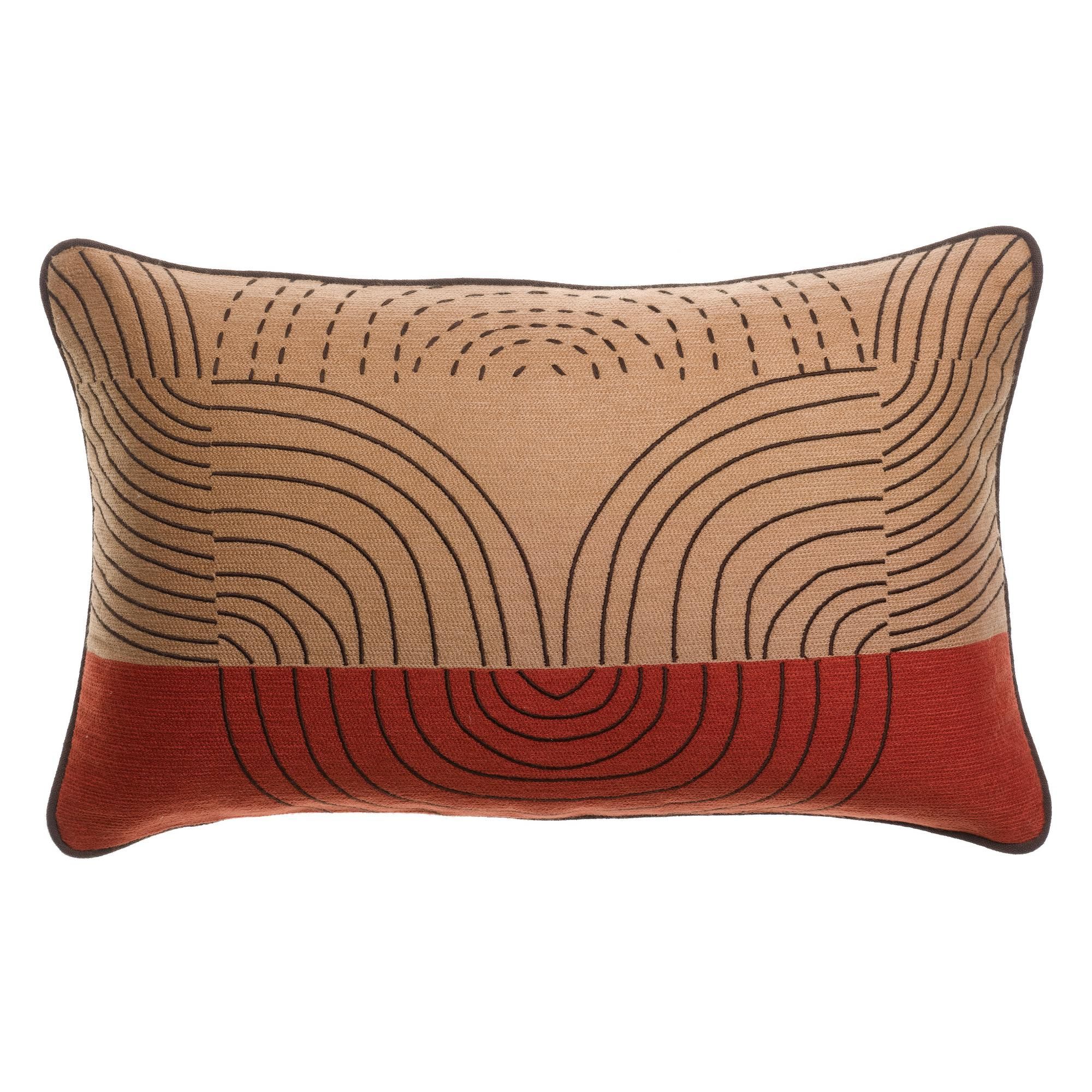 Coussin brodé Etna Sienne 30 x 50