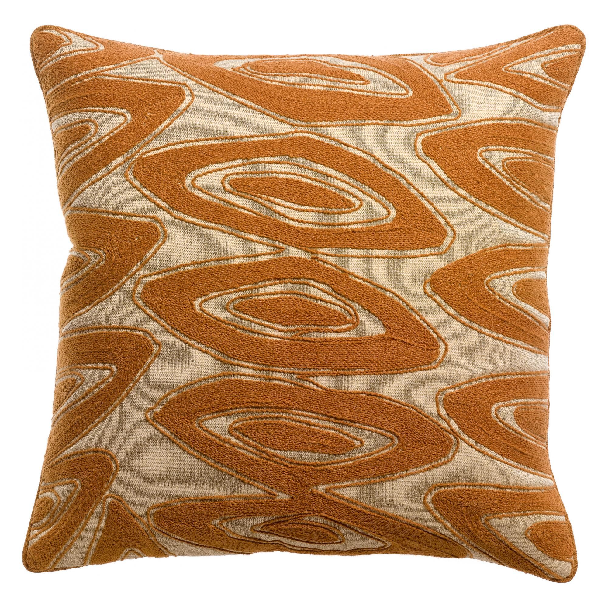 Coussin brodé Leya Cuivre 45 x 45