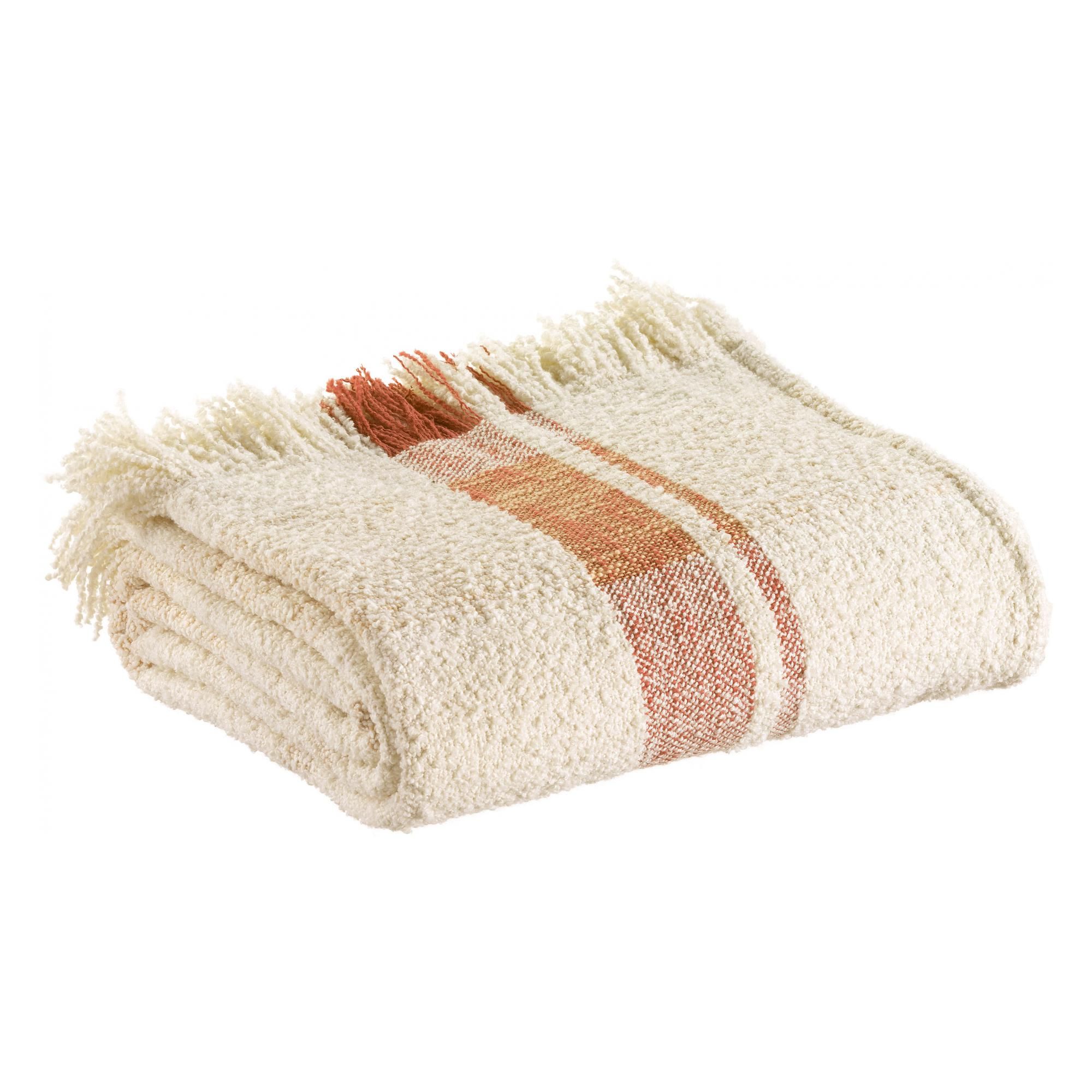 Plaid jacquard Jane Multico sienne 130 x 160