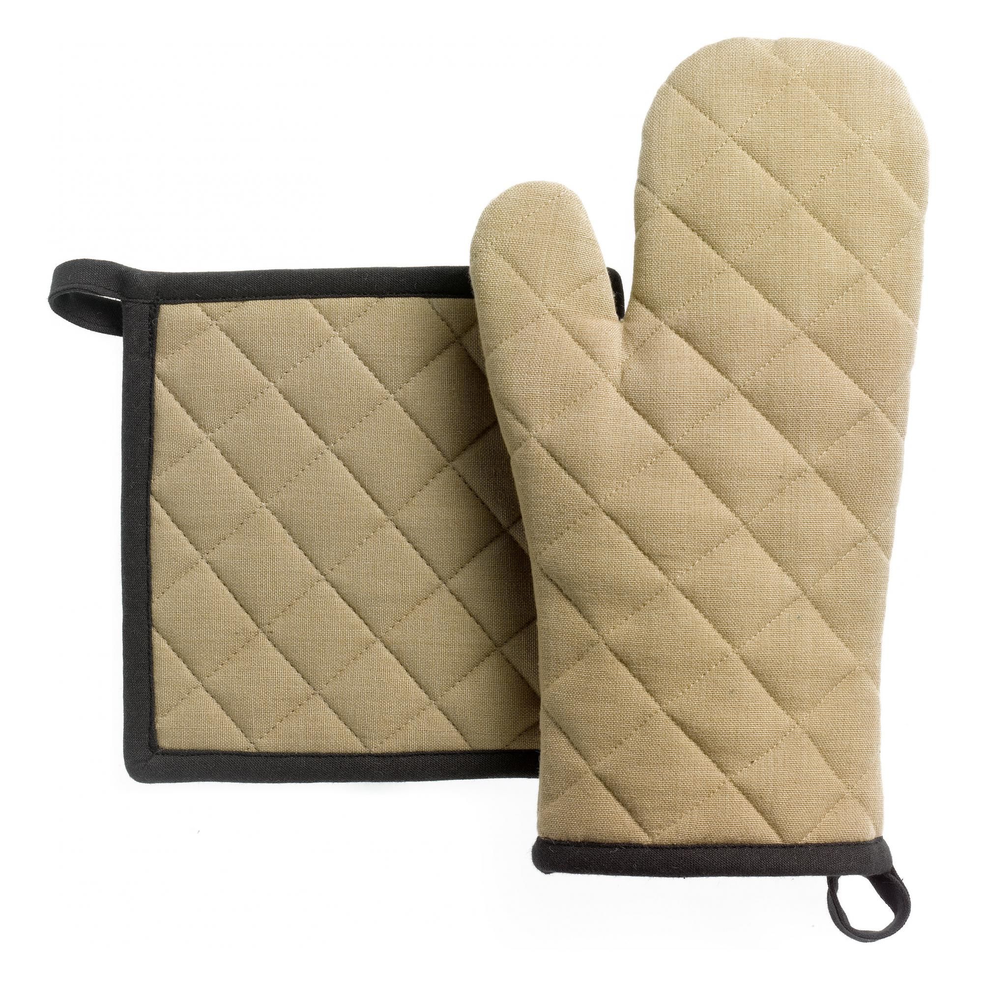 Lot gant de cuisine/manique recyclé Grace Camel 15 x 32