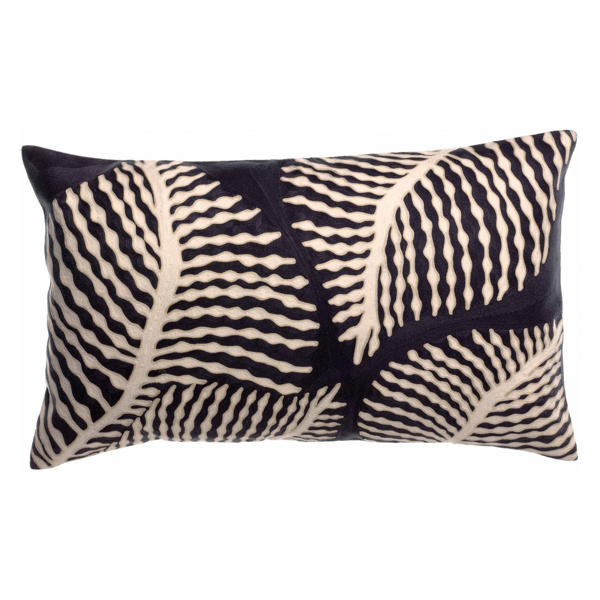 Coussin brodé Flora Marine 40 x 65