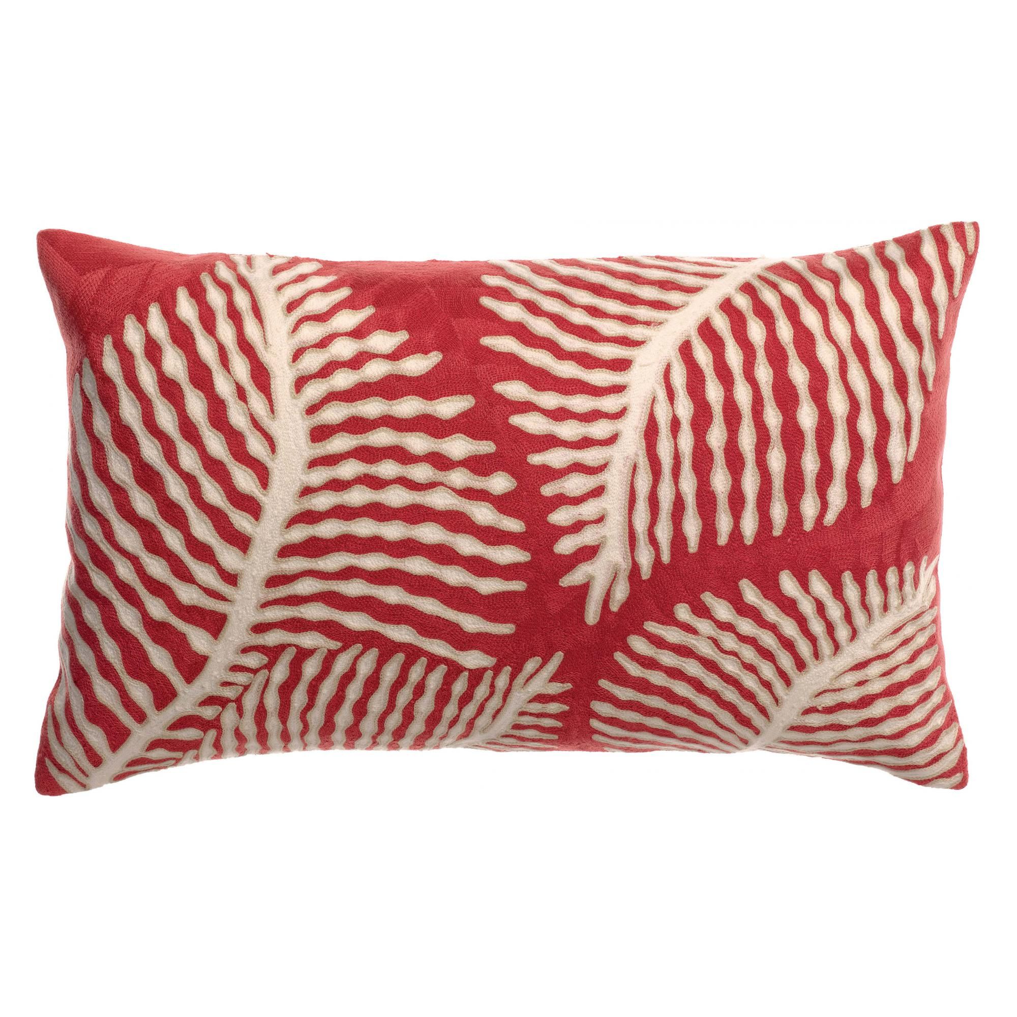 Coussin brodé Flora Papaye 30 x 50