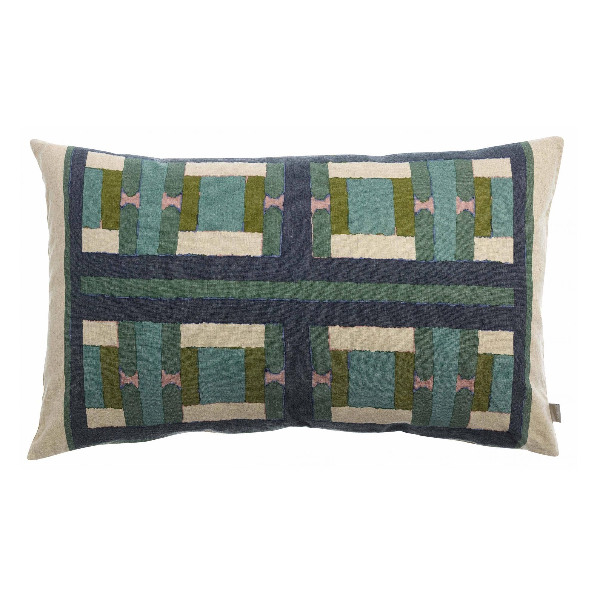 Coussin imprimé Taho Vert de gris 40 x 65