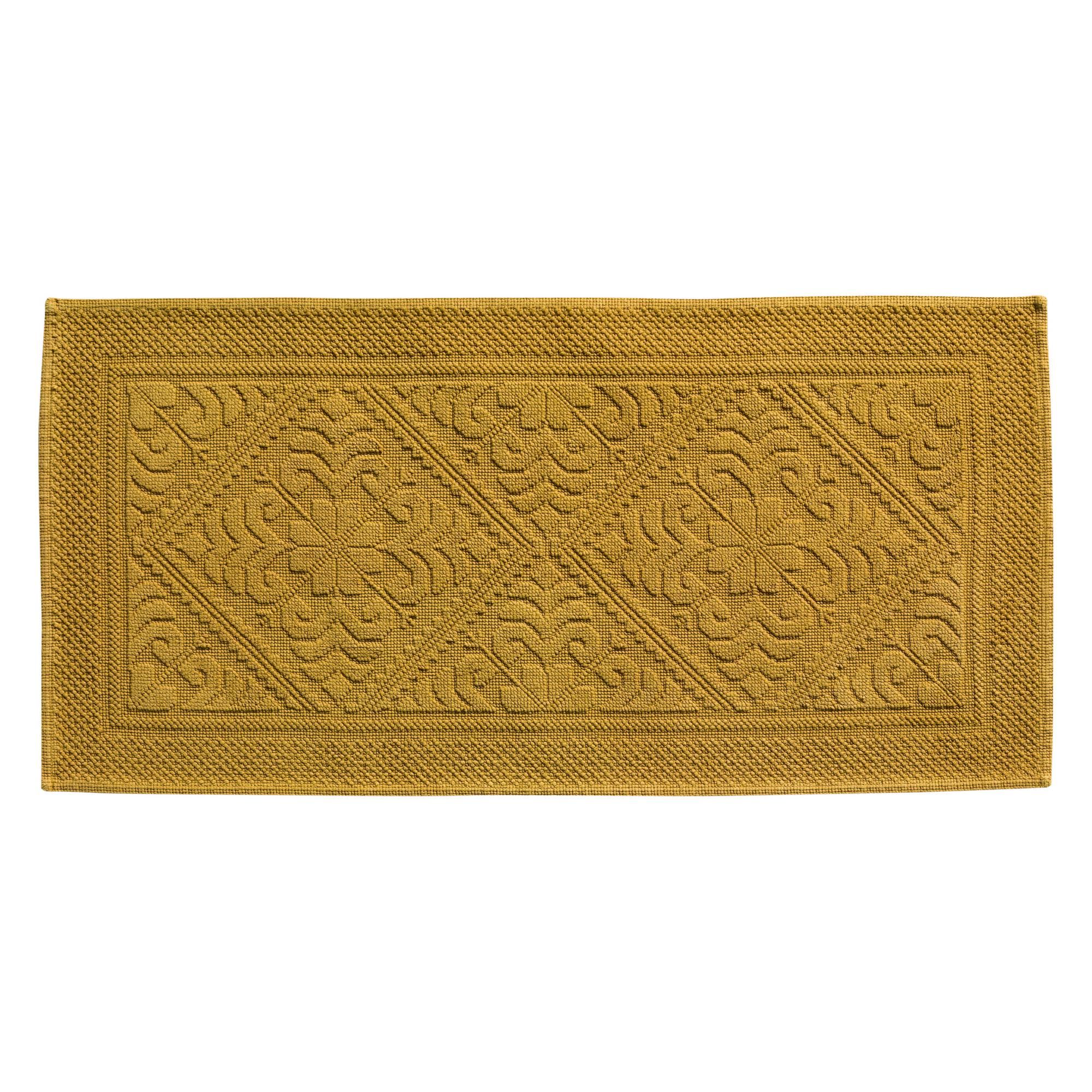 Tapis de bain uni Enzo Safran 54 x 110