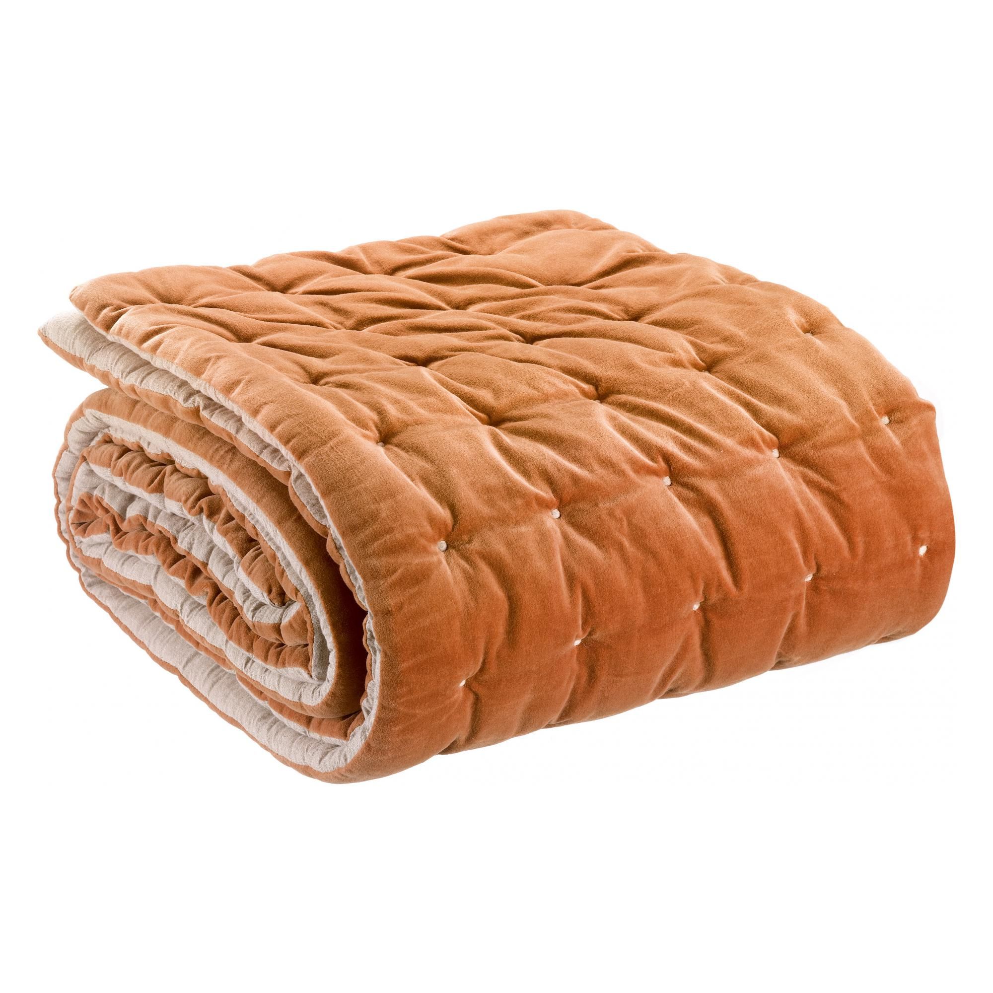 Chemin de lit uni Elise Rouille 90 x 240