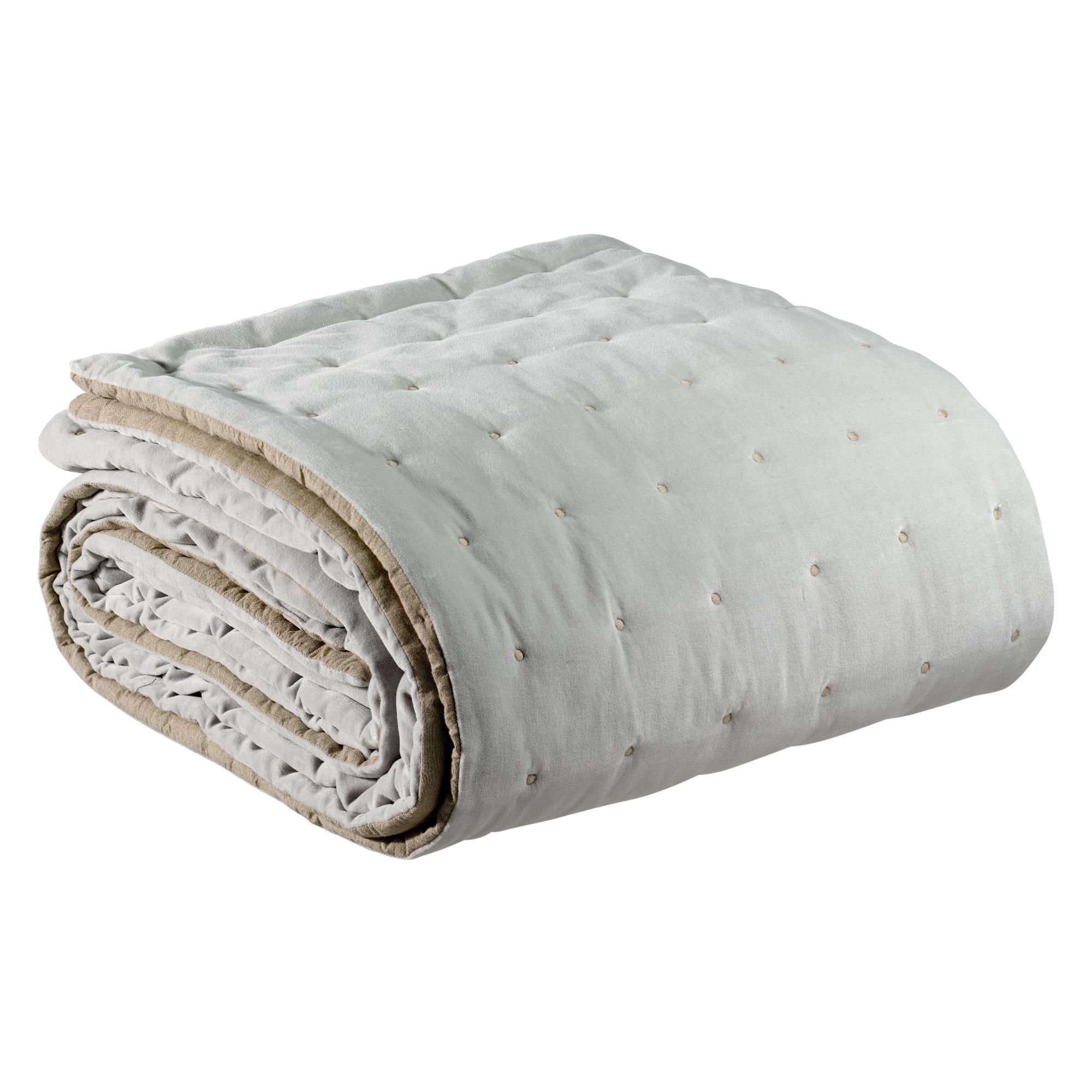 Chemin de lit uni Elise Perle 90 x 240