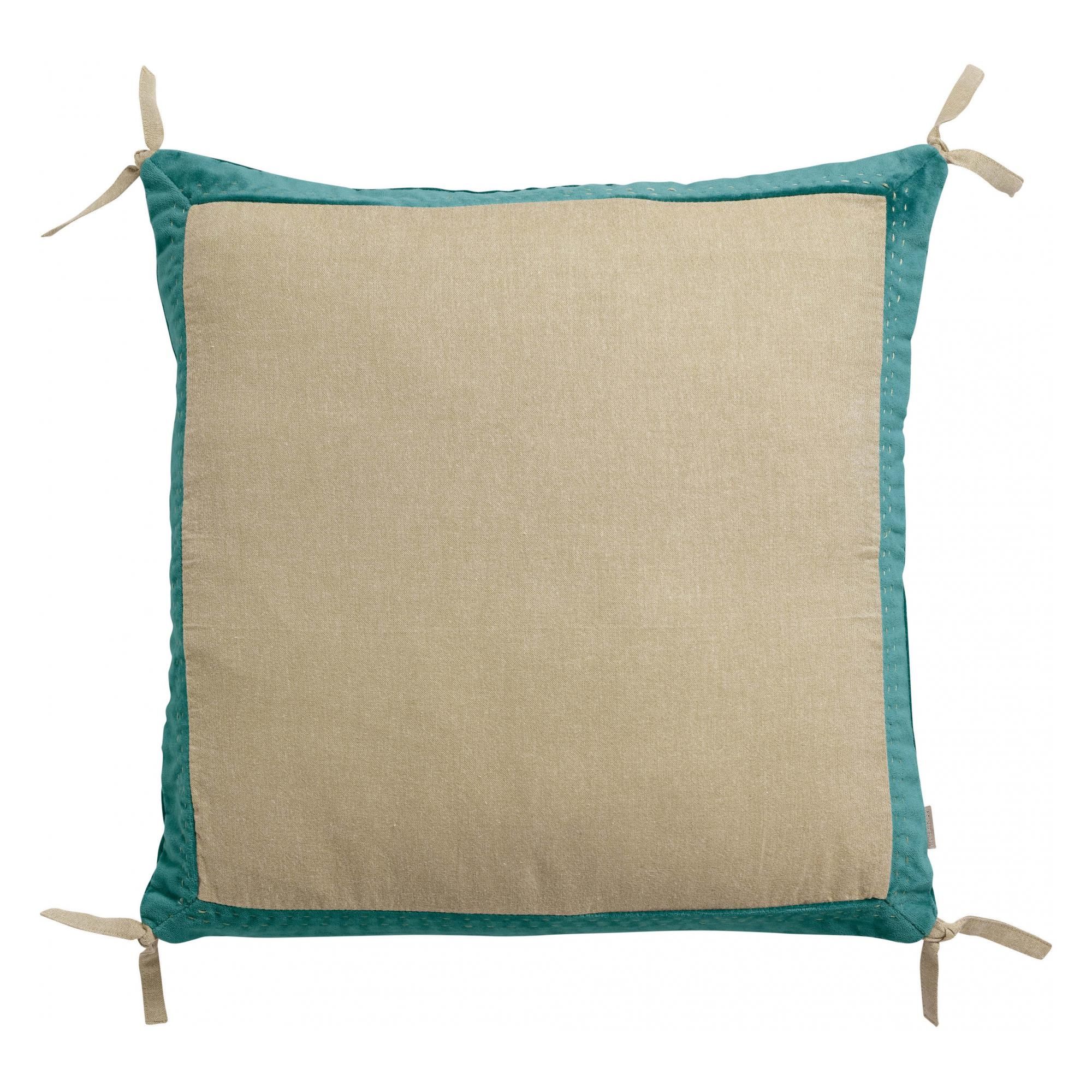 Coussin Elise Chambray Vert de gris 45 x 45