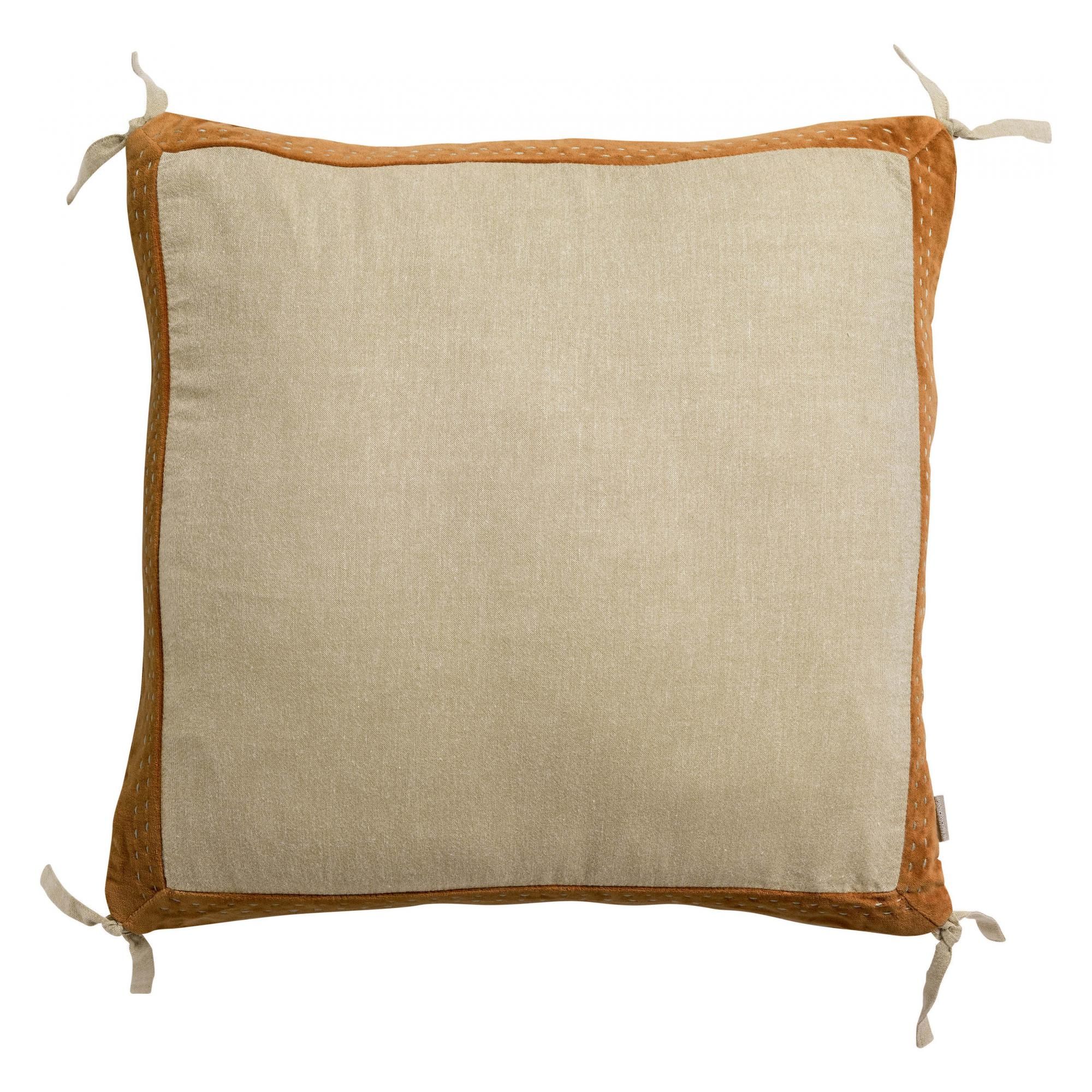 Coussin Elise Chambray Rouille 45 x 45