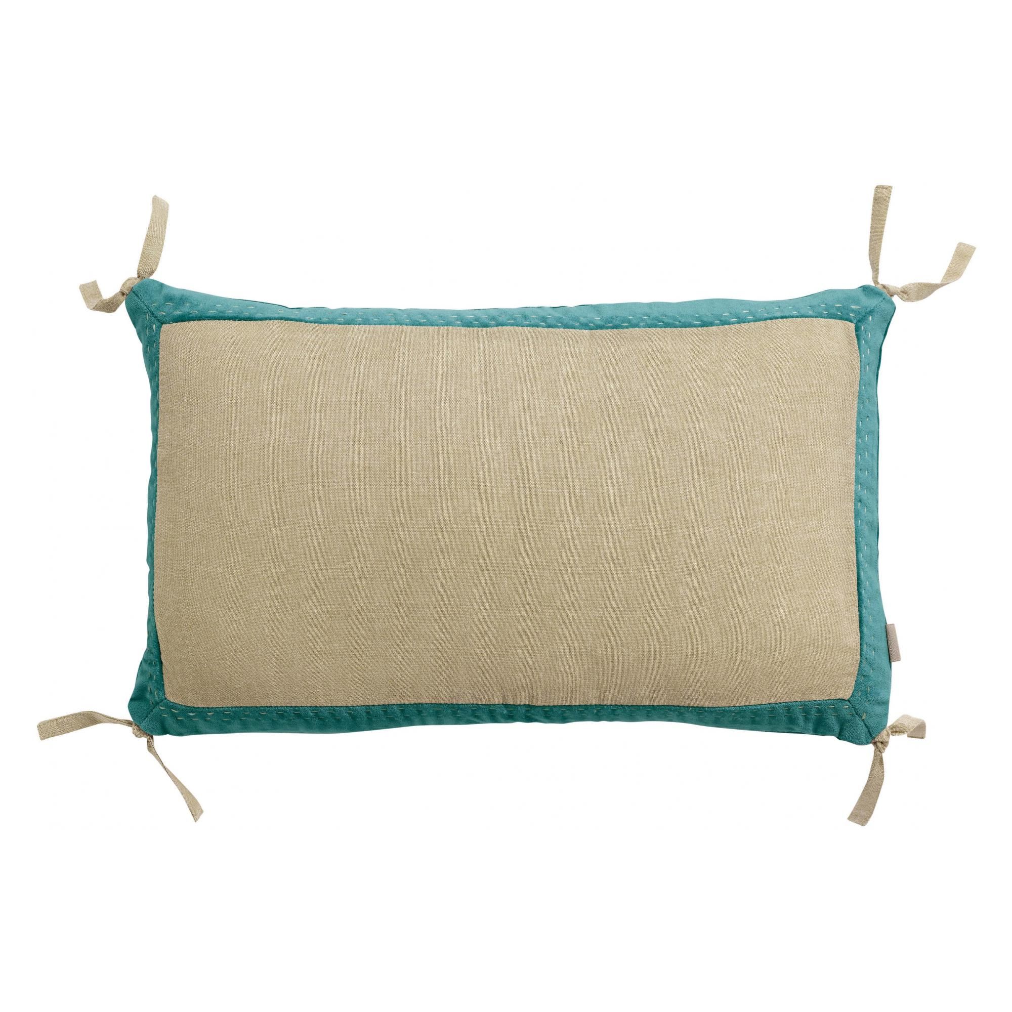 Coussin Elise Chambray Vert de gris 30 x 50