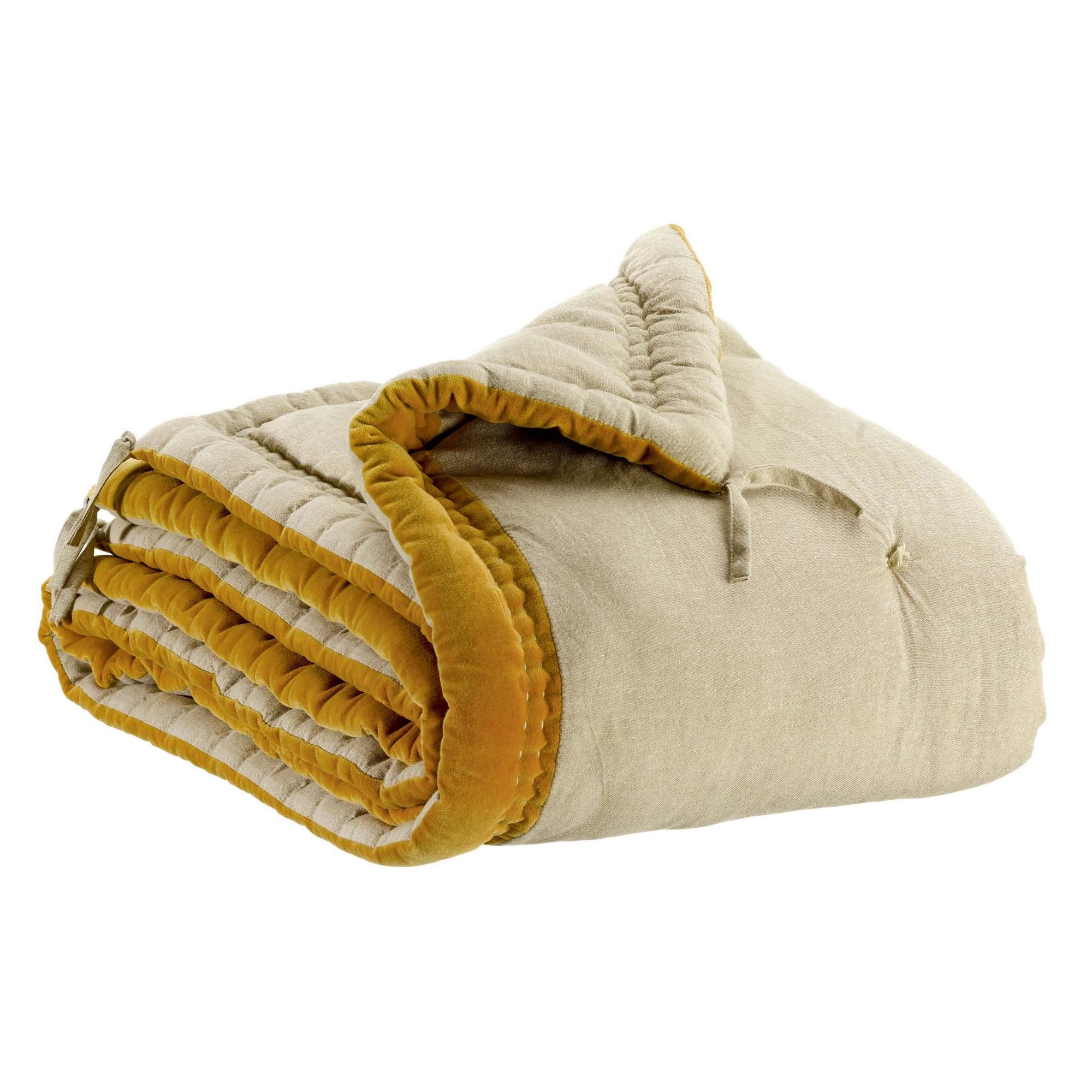 Edredon Elise Chambray Maïs 80 x 180