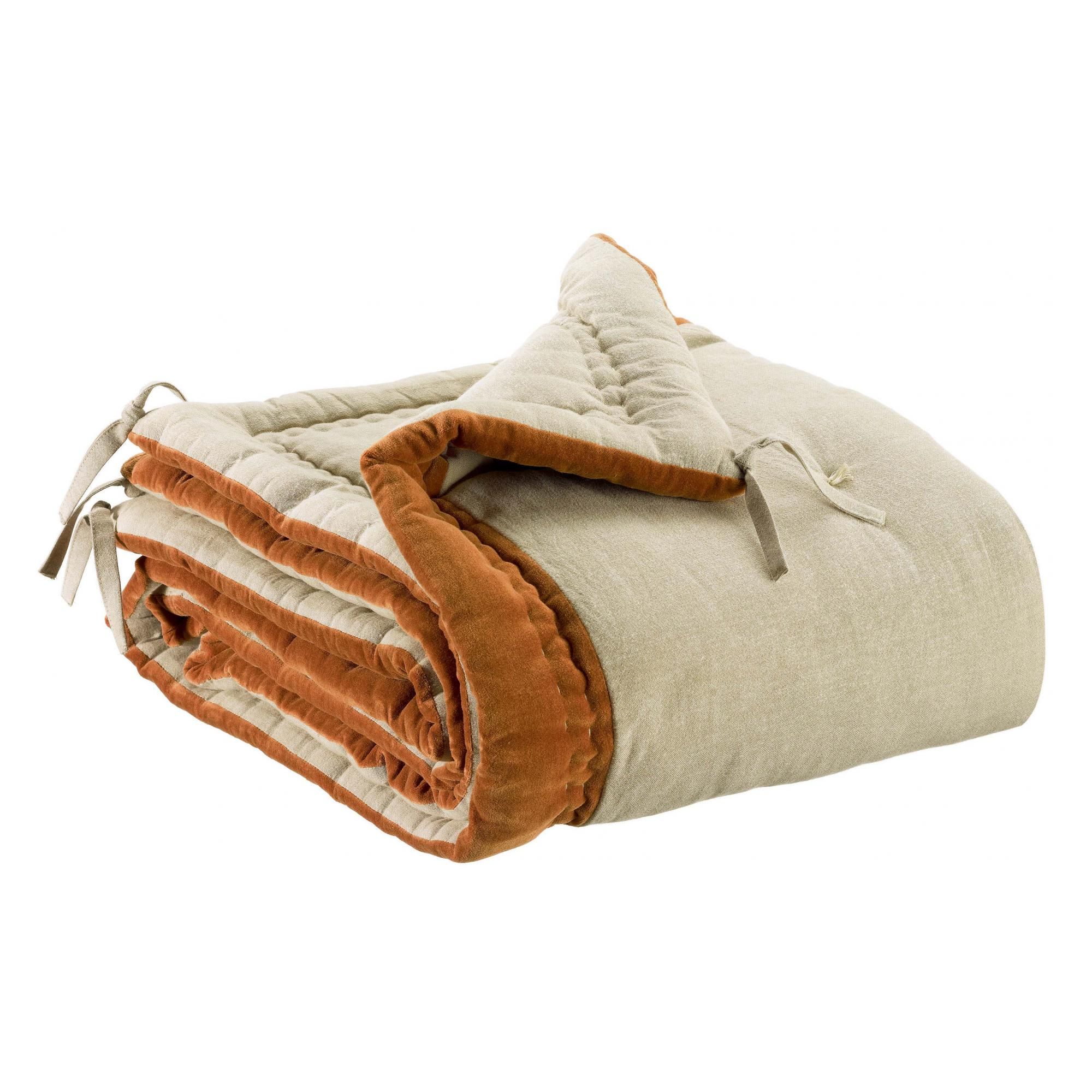 Edredon Elise Chambray Rouille 80 x 180