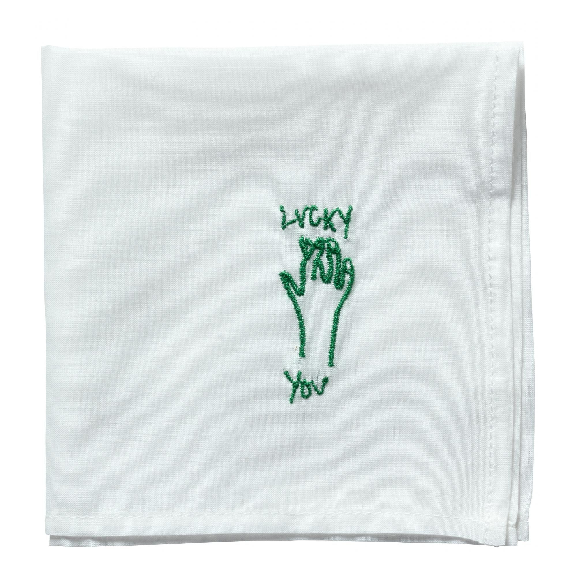 Mouchoir Hankie Lucky Blanc 25 x 25