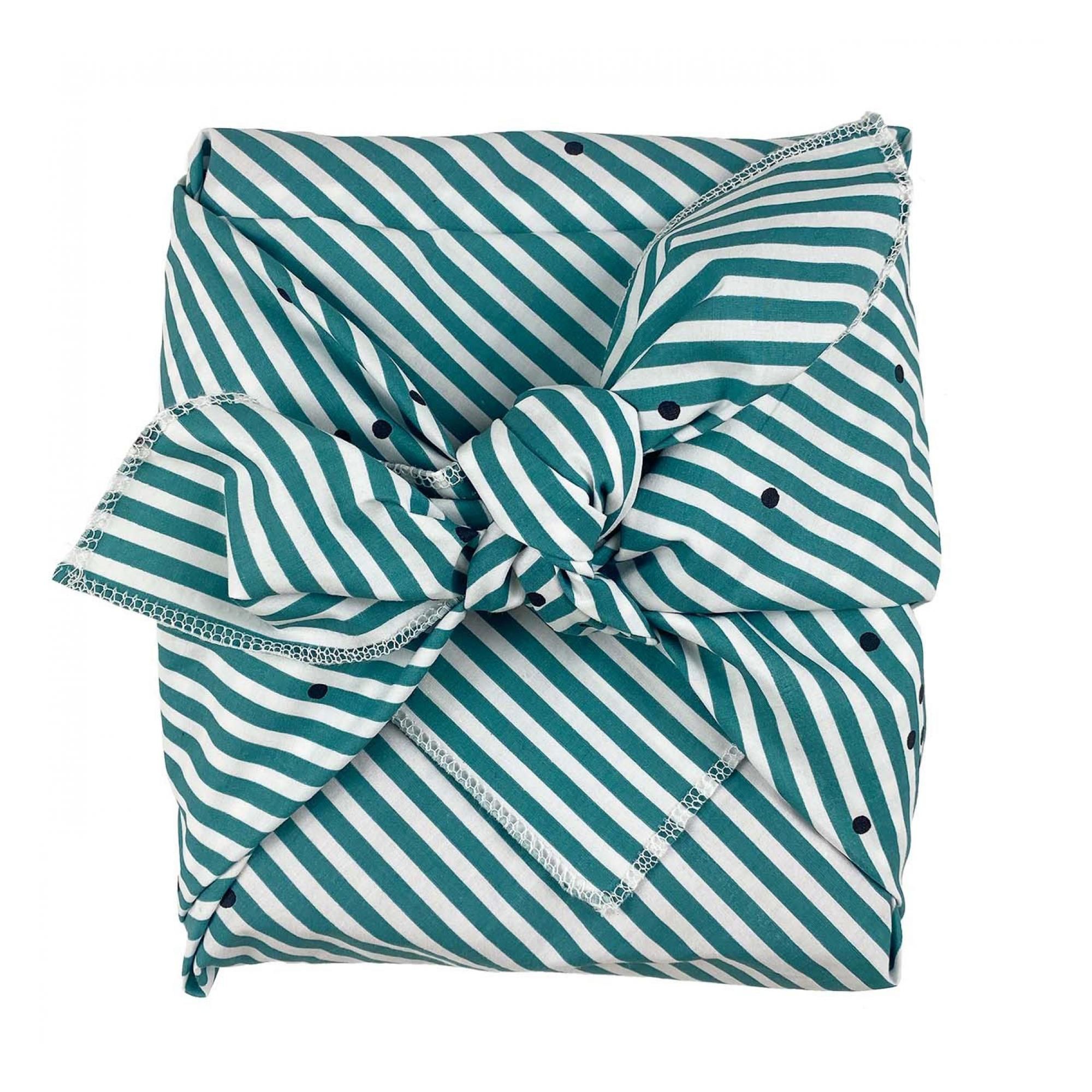 Furoshiki No waste rayures Peacock 70 x 70