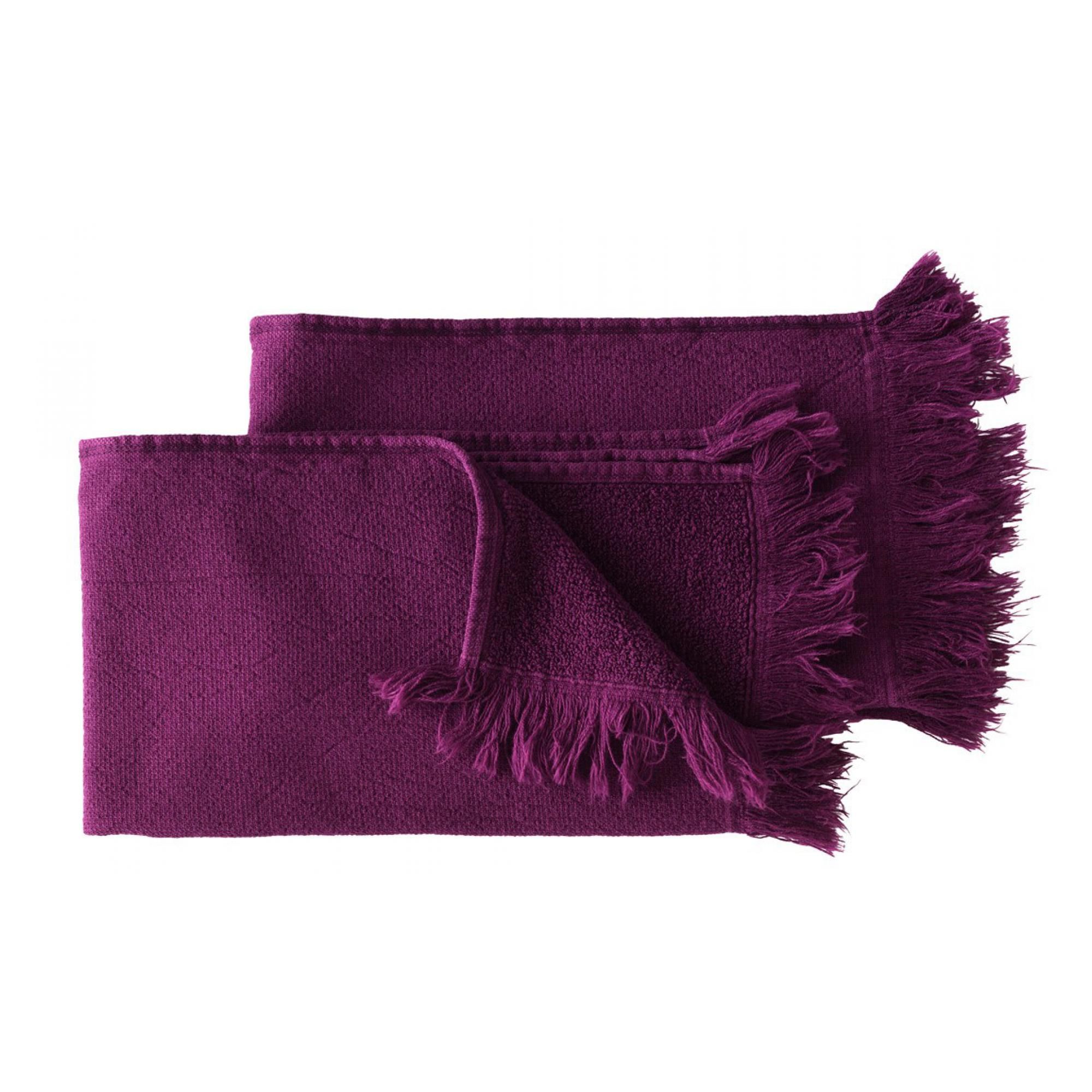 Lot de 2 serviettes invités Luna Purple rain 50 x 30