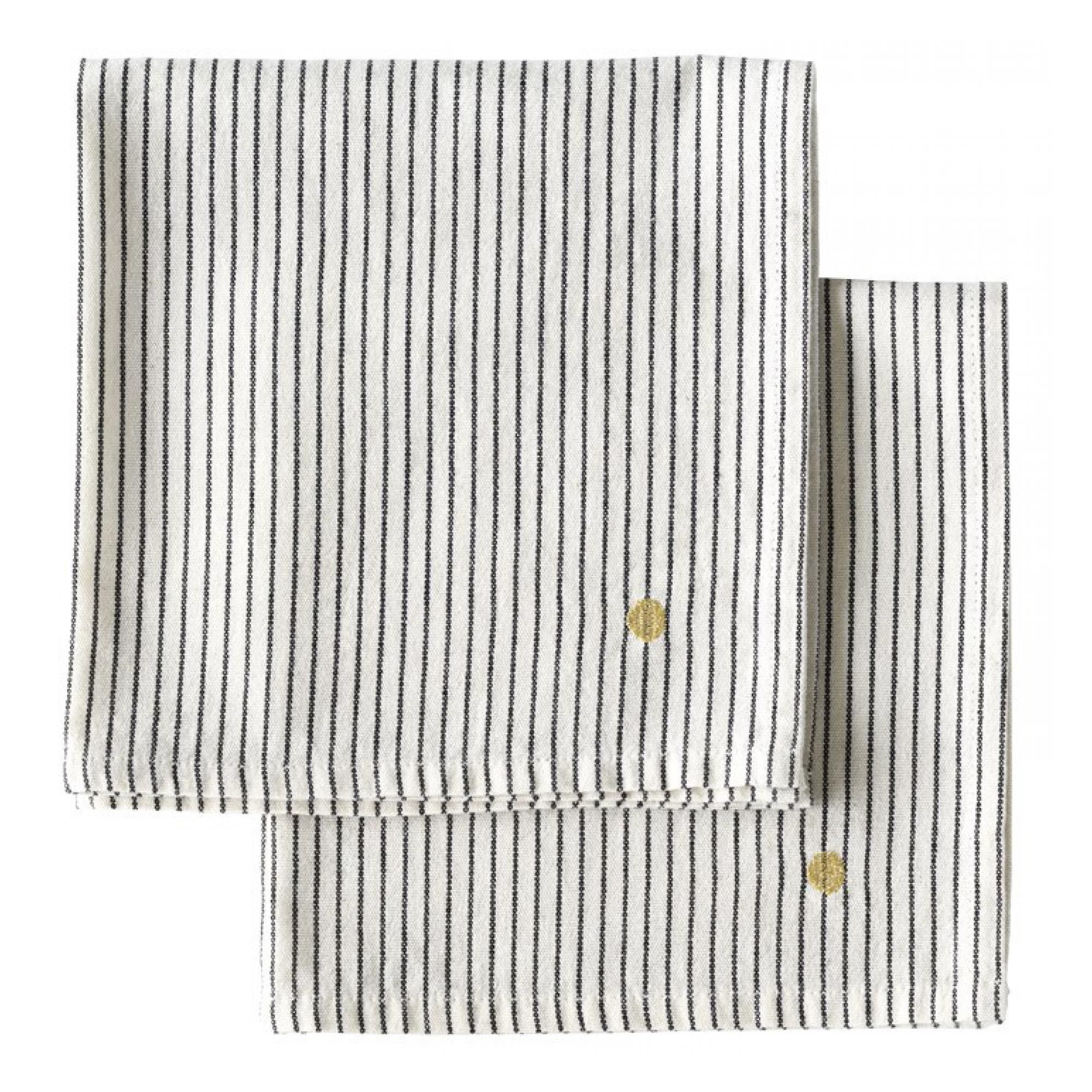 Lot de 2 serviettes de table Léonie Caviar 40 x 40