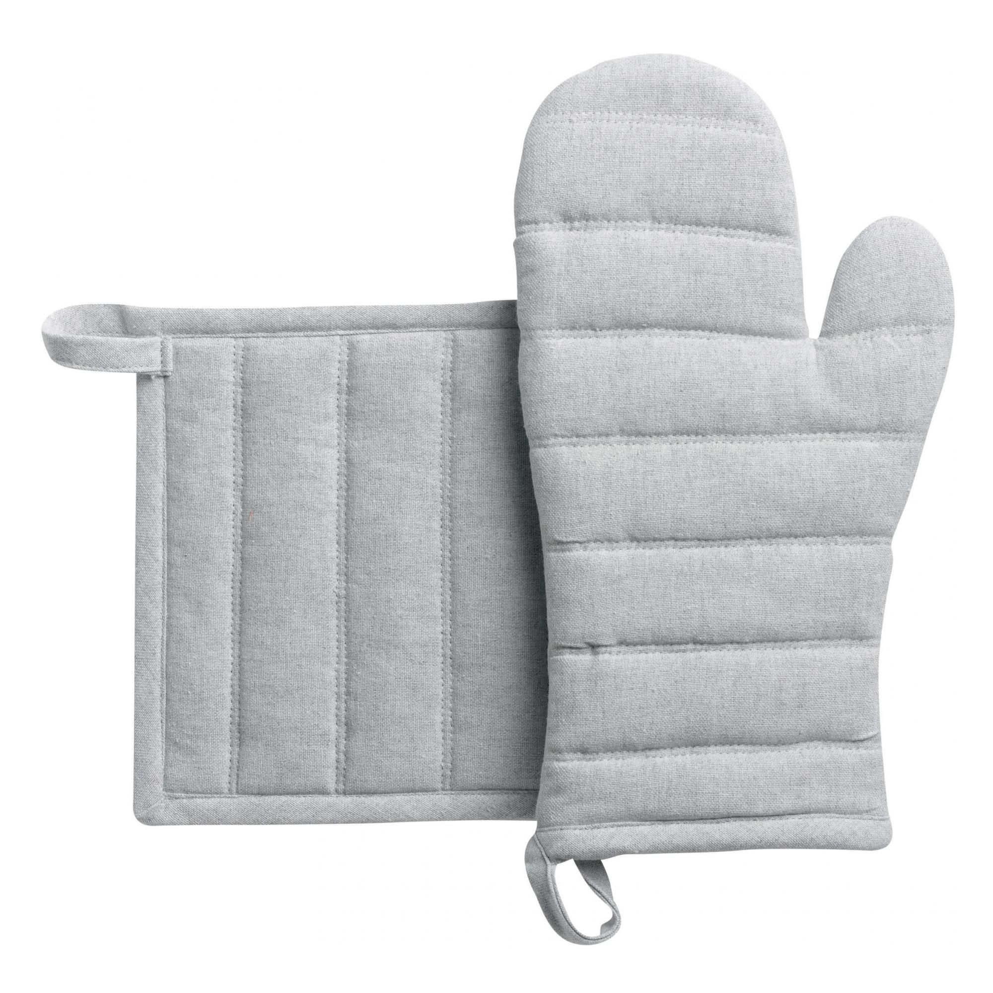 Lot Gant de cuisine et Manique recyclé Jona Perle 15 x 30