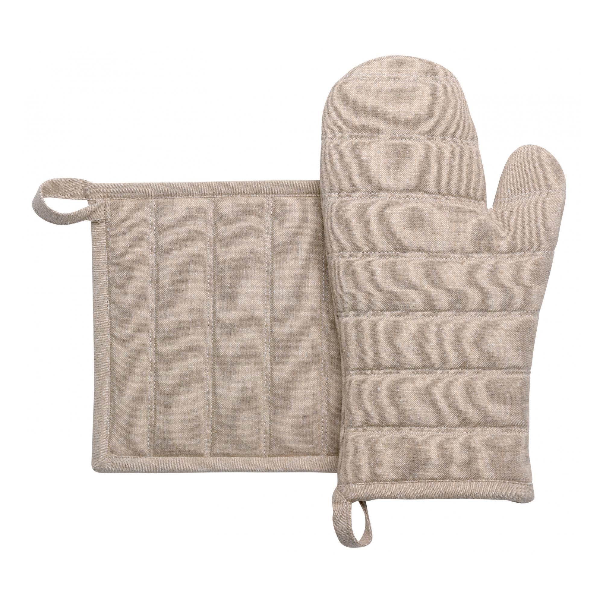 Lot gant de cuisine/manique recyclé Jona Naturel 15 x 30