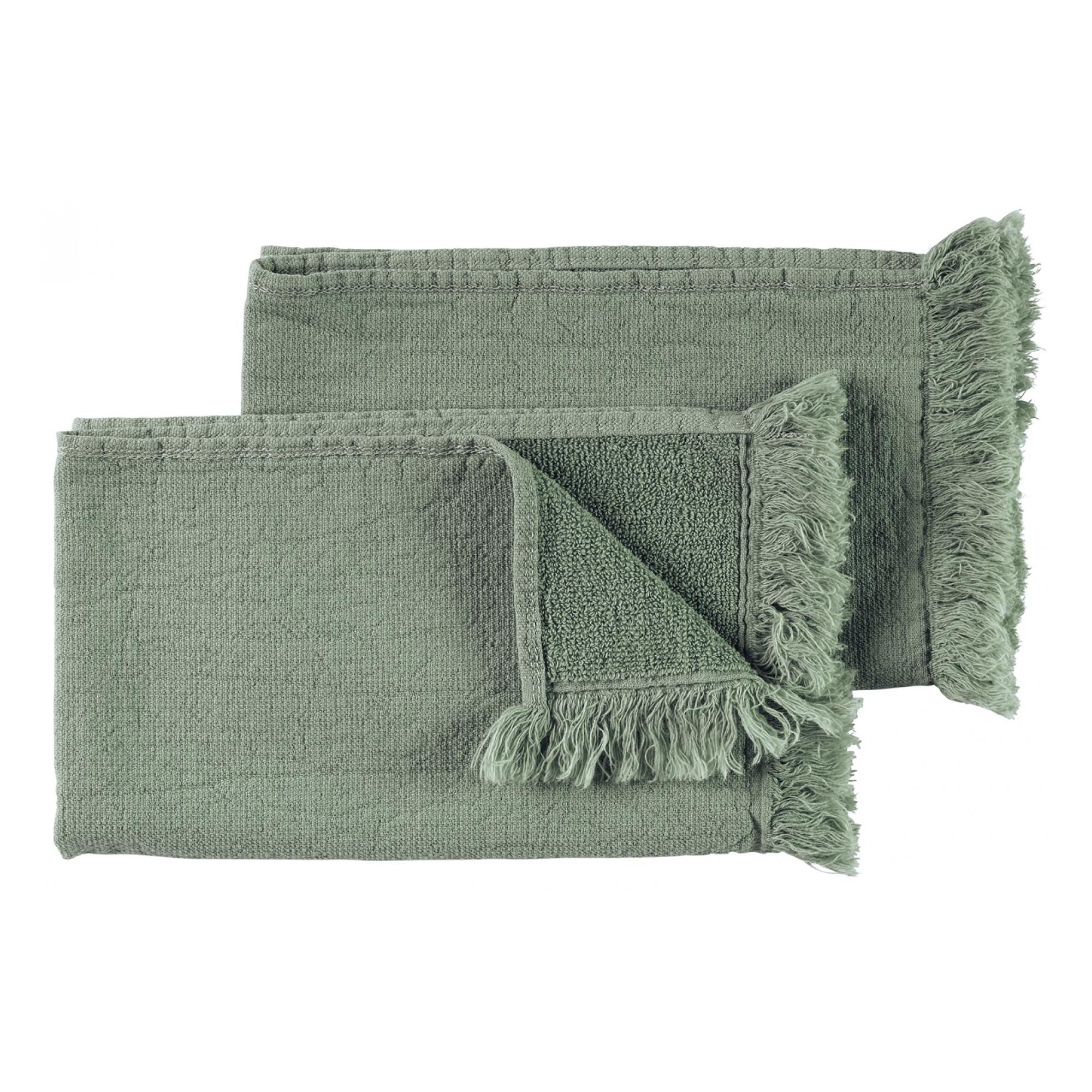 Lot de 2 serviettes invités Luna Détox green 50 x 30