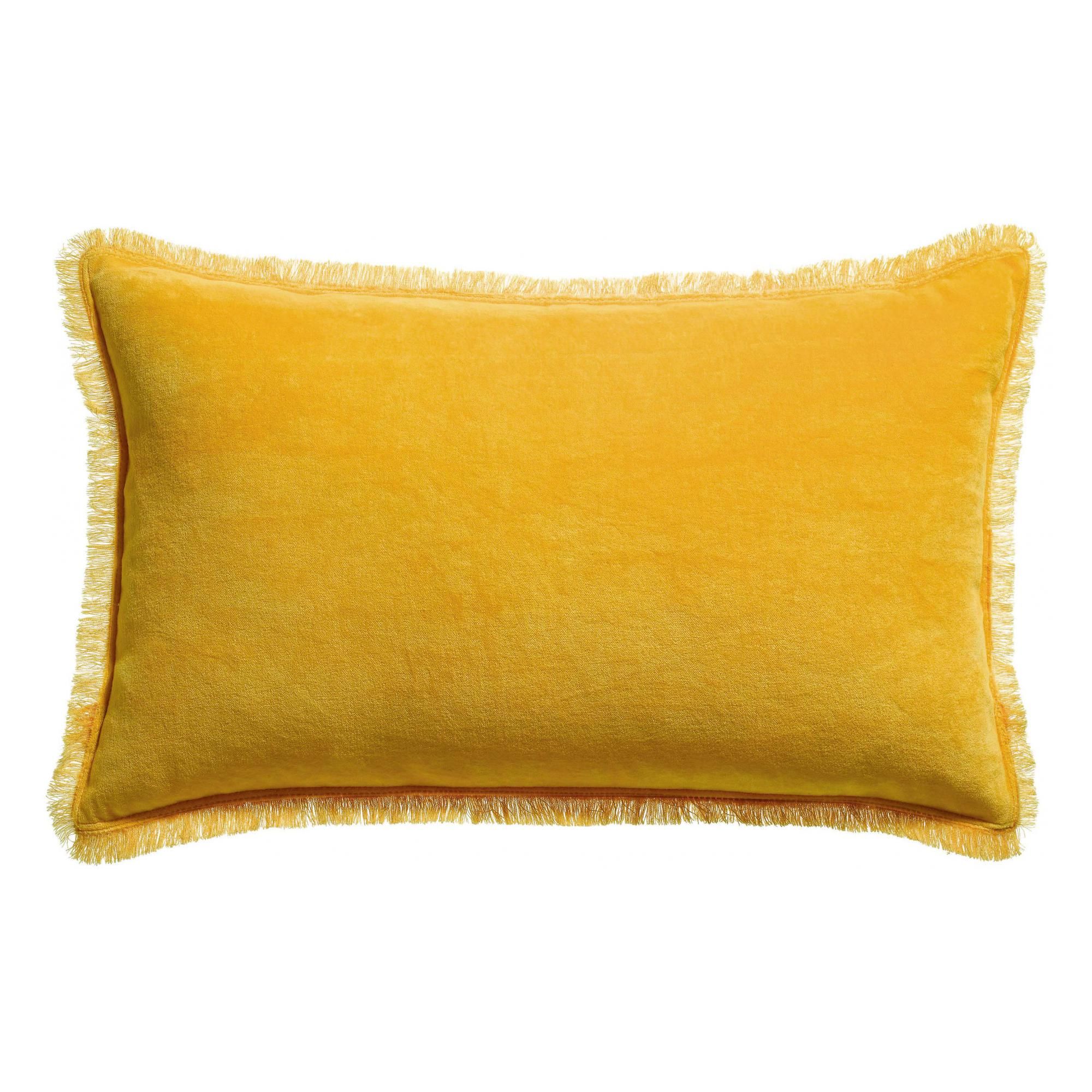 Coussin uni Fara Curry 30 x 50