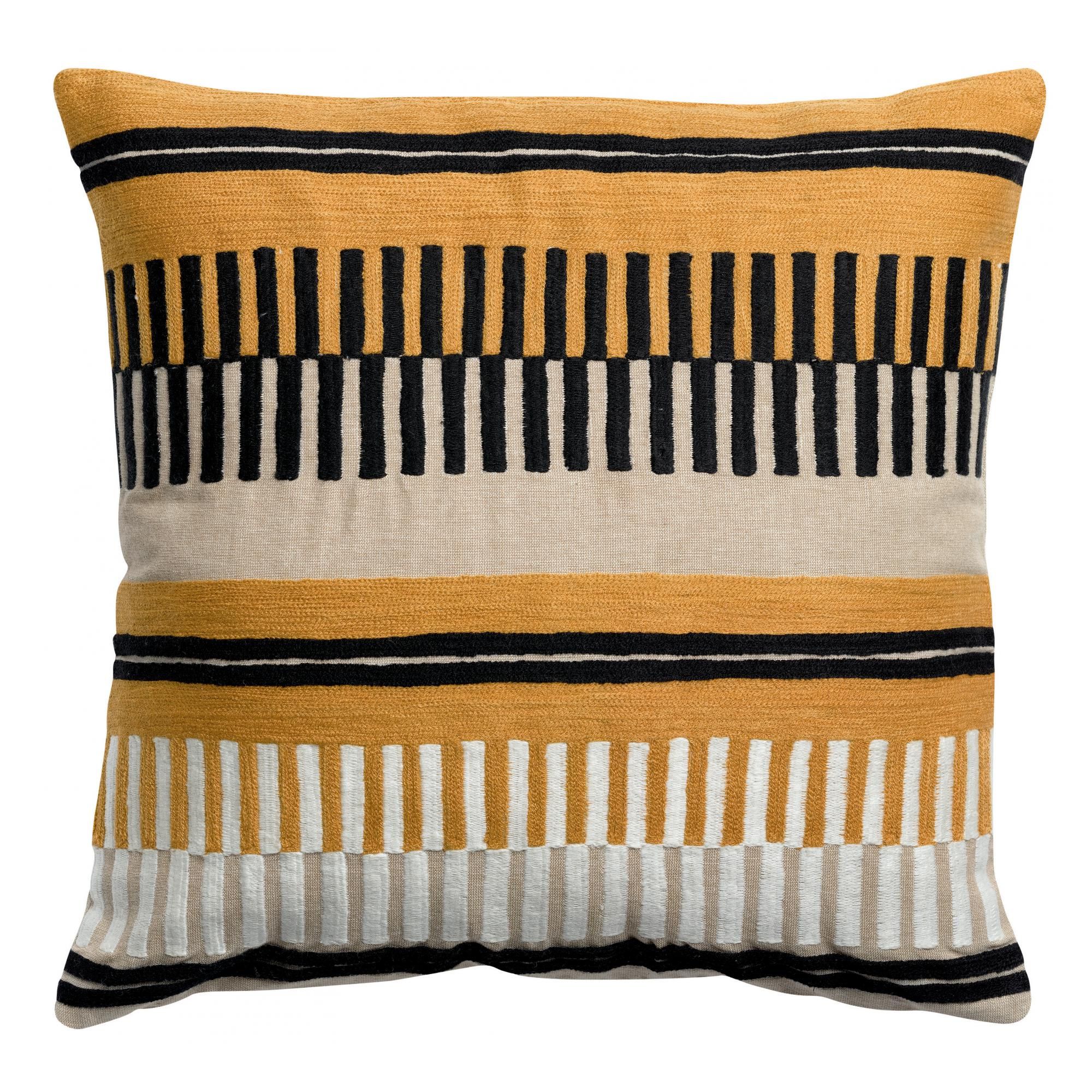 Coussin Eden brodé Ocre 45 x 45