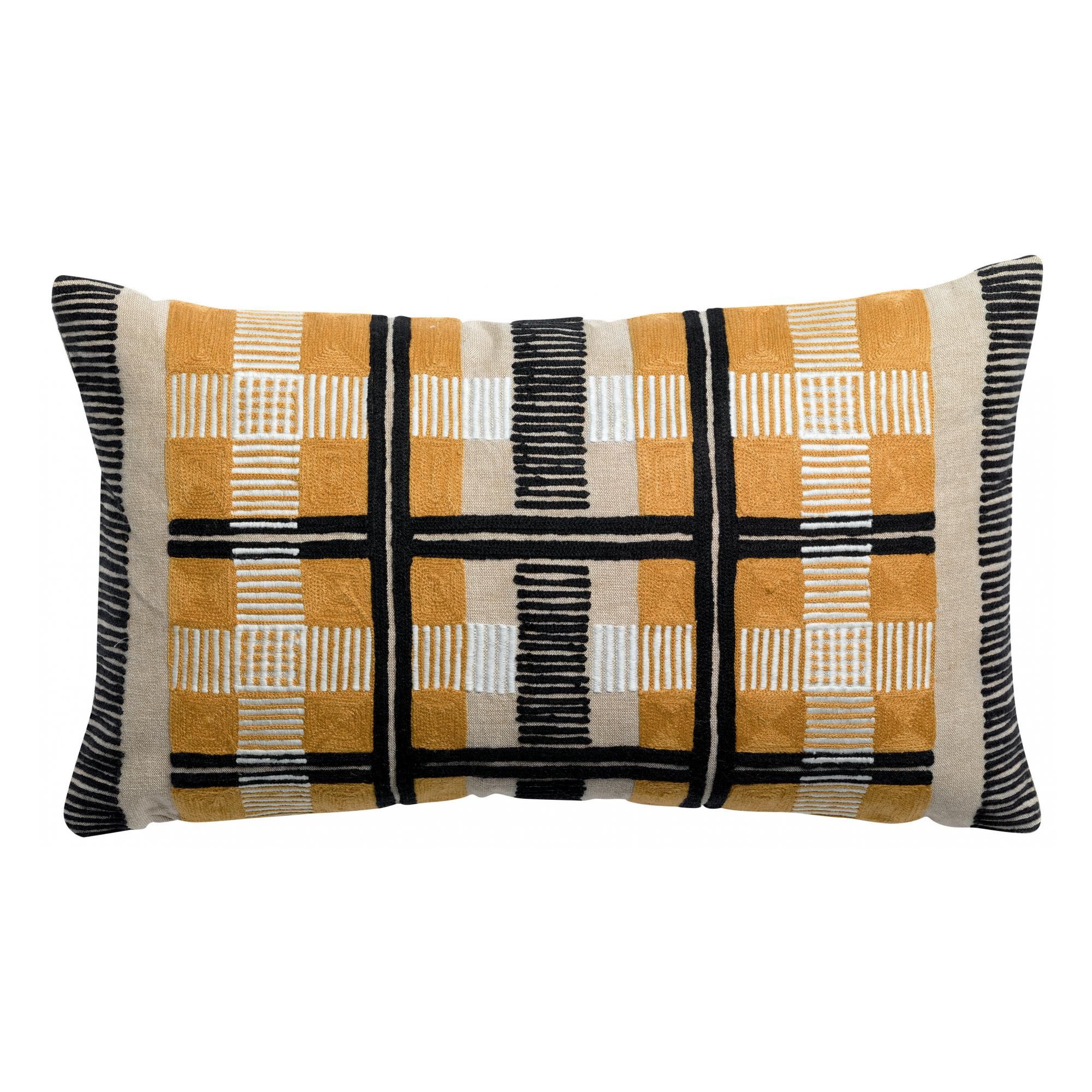 Coussin Eden brodé Ocre 30 x 50