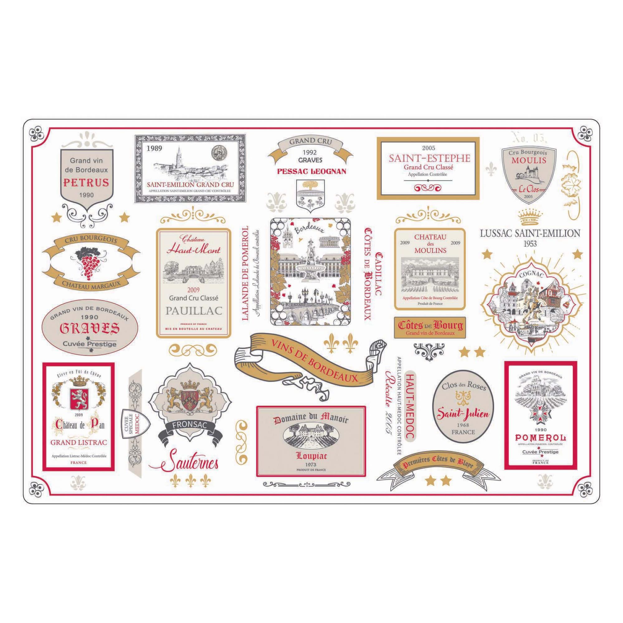 Set de table multi-étiquettes Bordeaux Multico 30 x 45