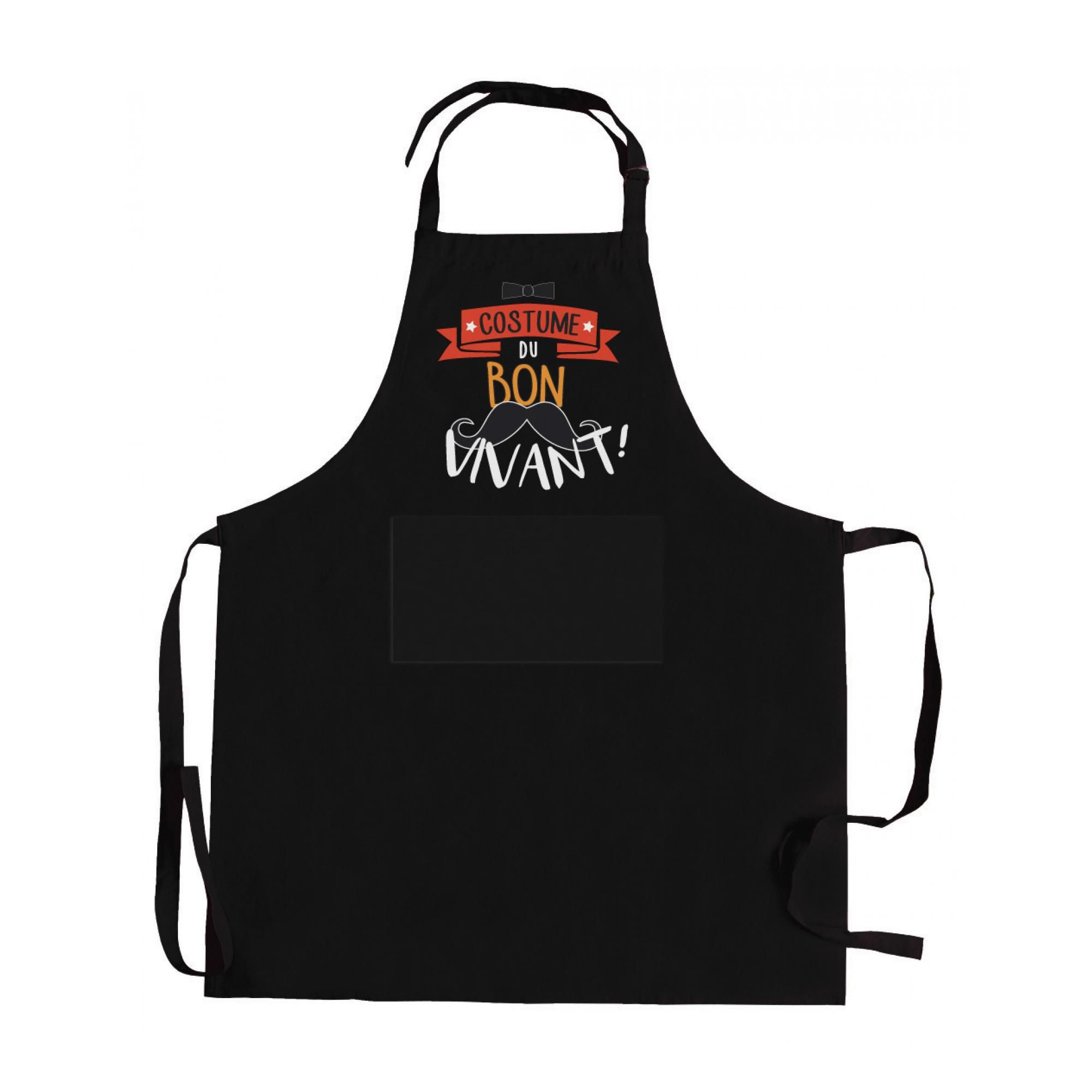 Tablier de cuisine Costume du bon vivant recyclé Noir 72 x 90