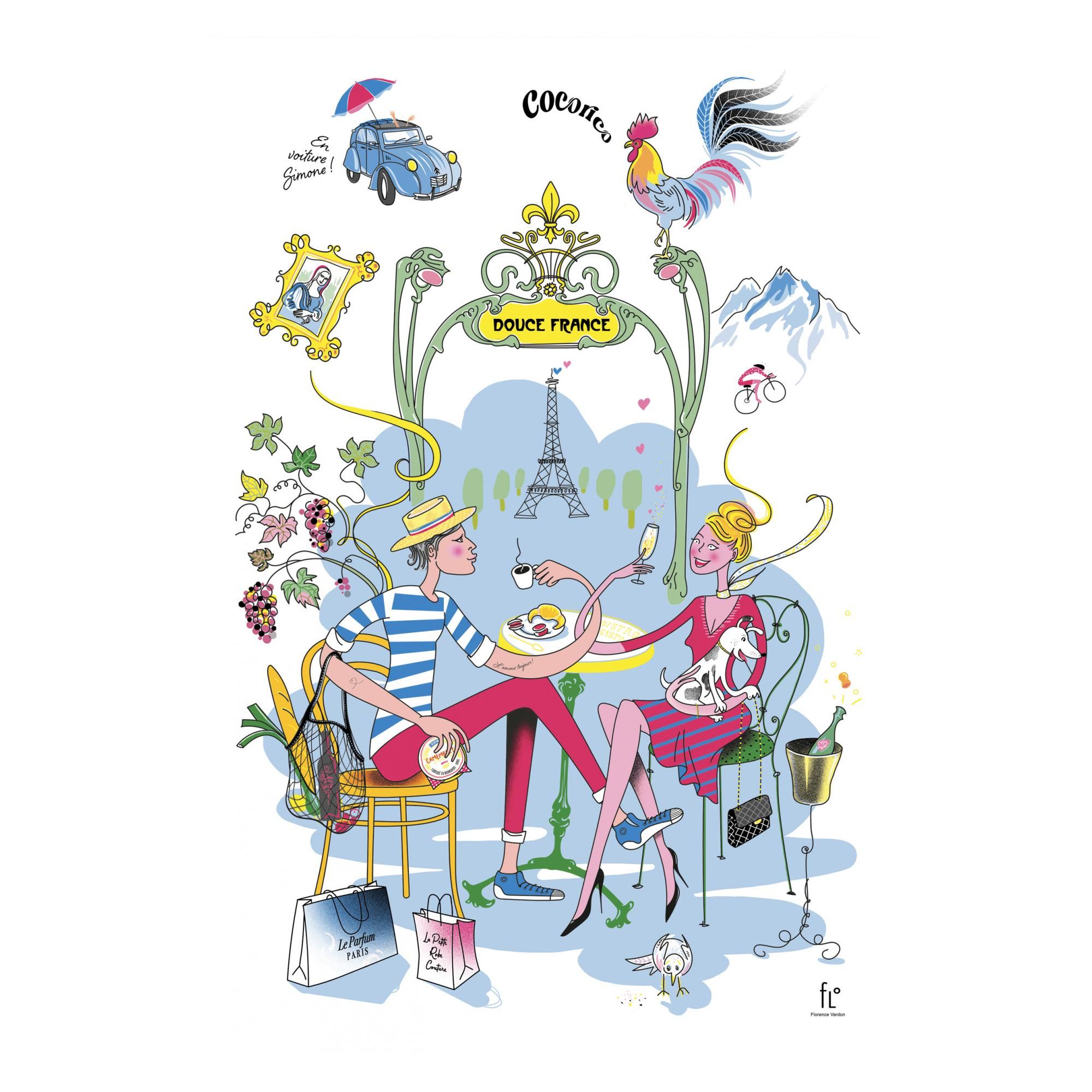 Torchon Douce France Blanc 48 x 72