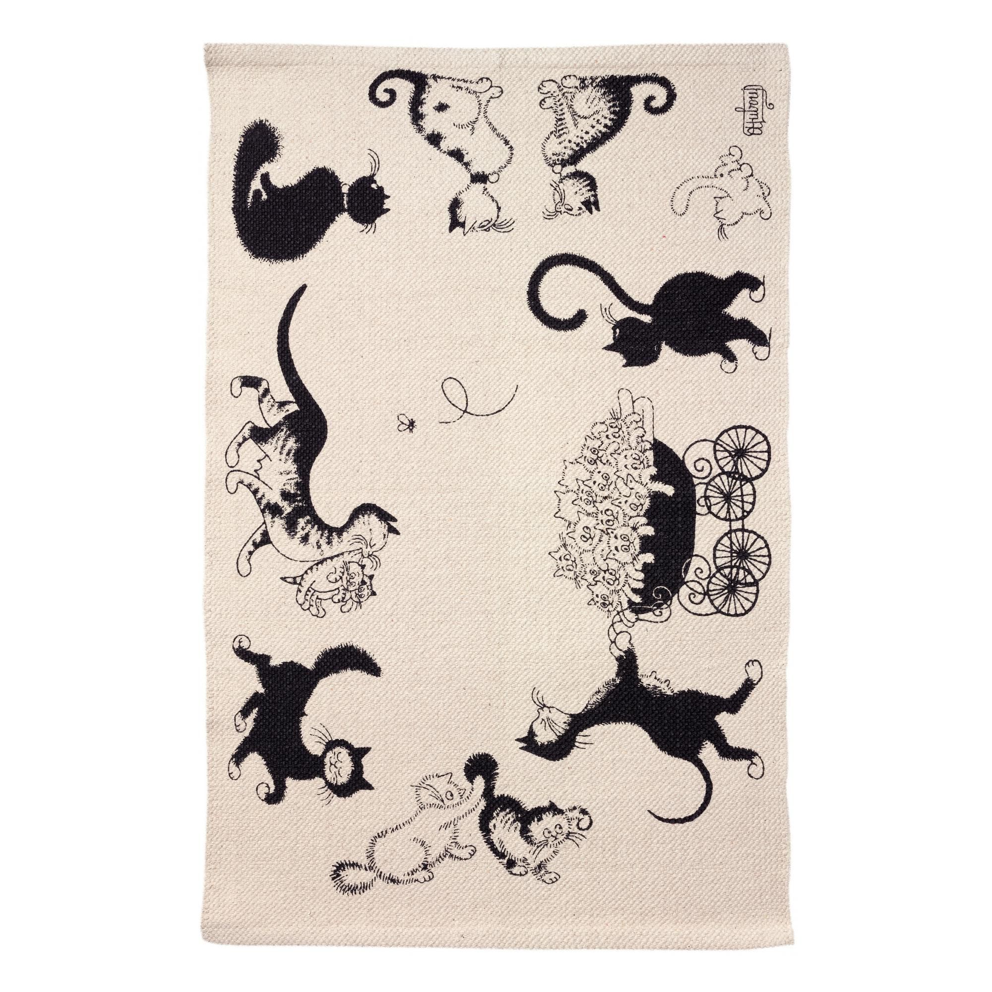 Tapis Dubout Multi Chats Ecru 60 x 90