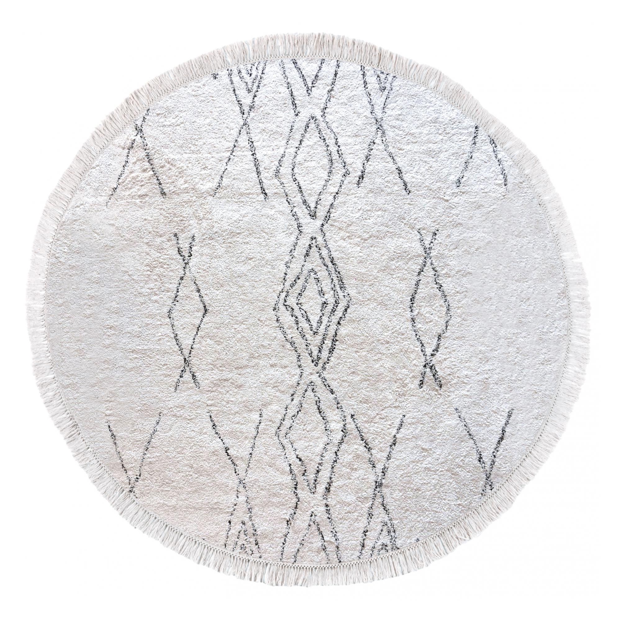 Tapis Crimble Ivoire/charbon Diamètre 160