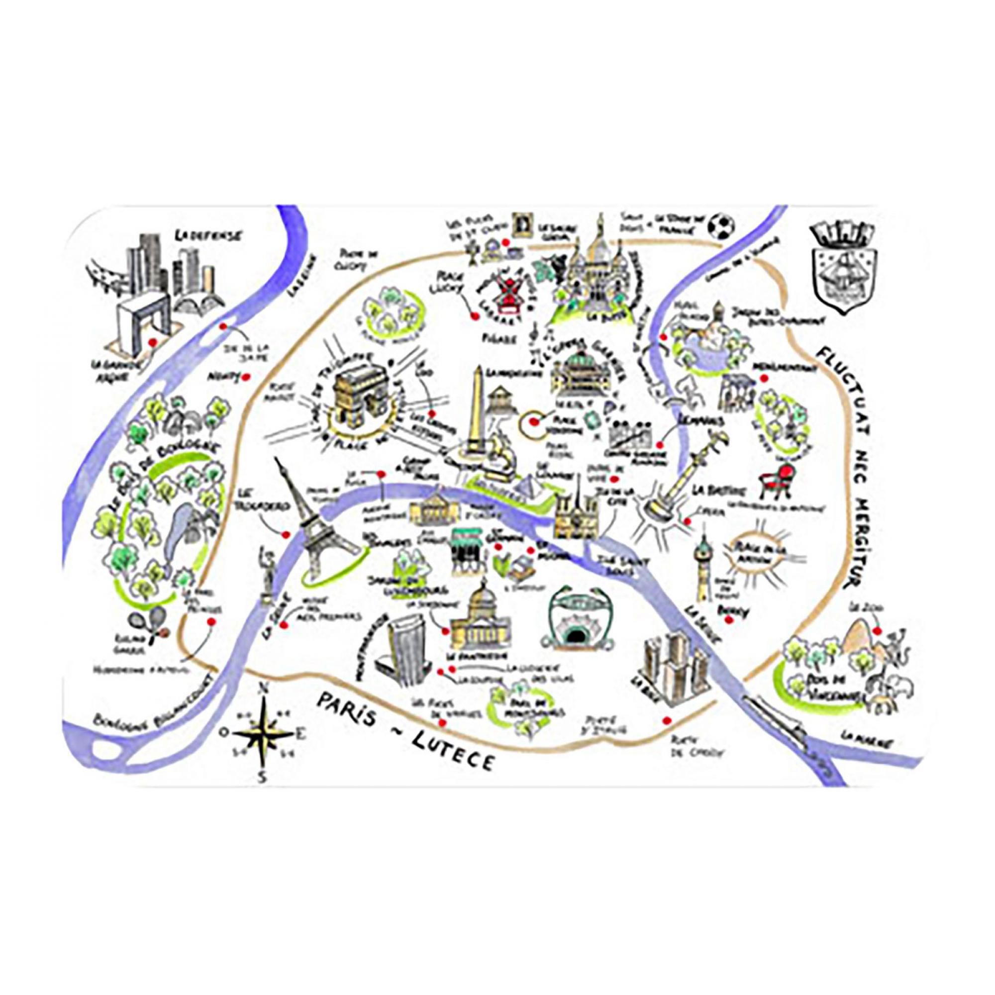 Set de Table Dessin Paris Lutèce 45 X 30